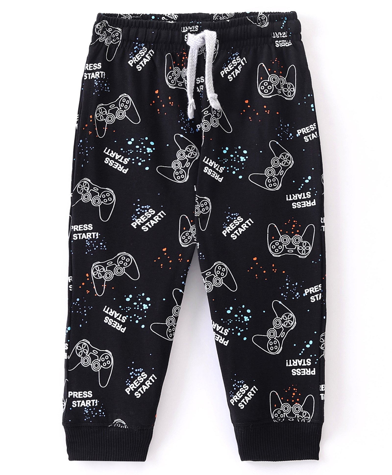 Doreme Single Jersey Knit Ankle Length Lounge  Pant Game Controller Print -  Black-image-38