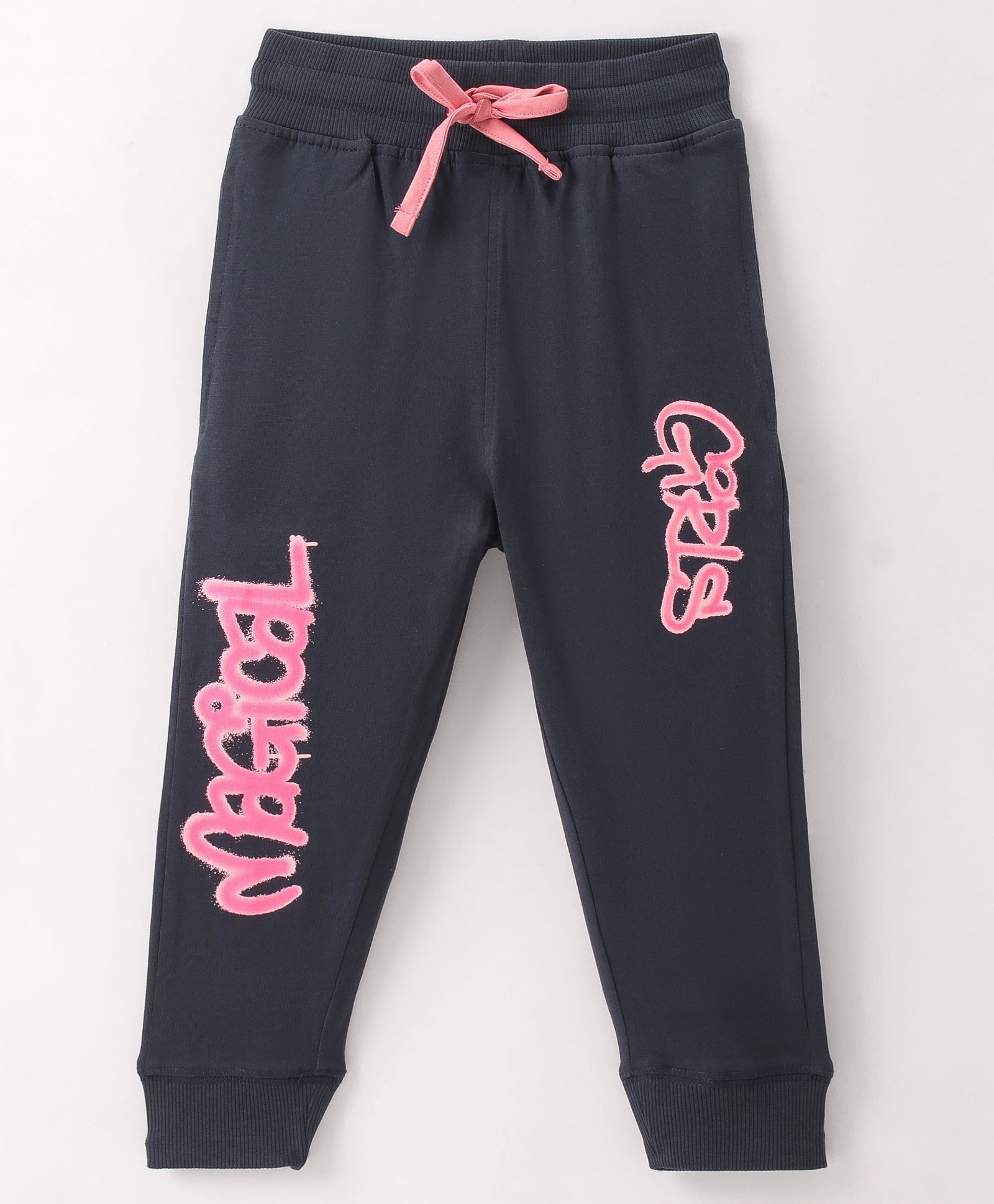 Doreme Single Jersey Ankle Length Lounge Pant Text Print - Navy Blue-picture-27