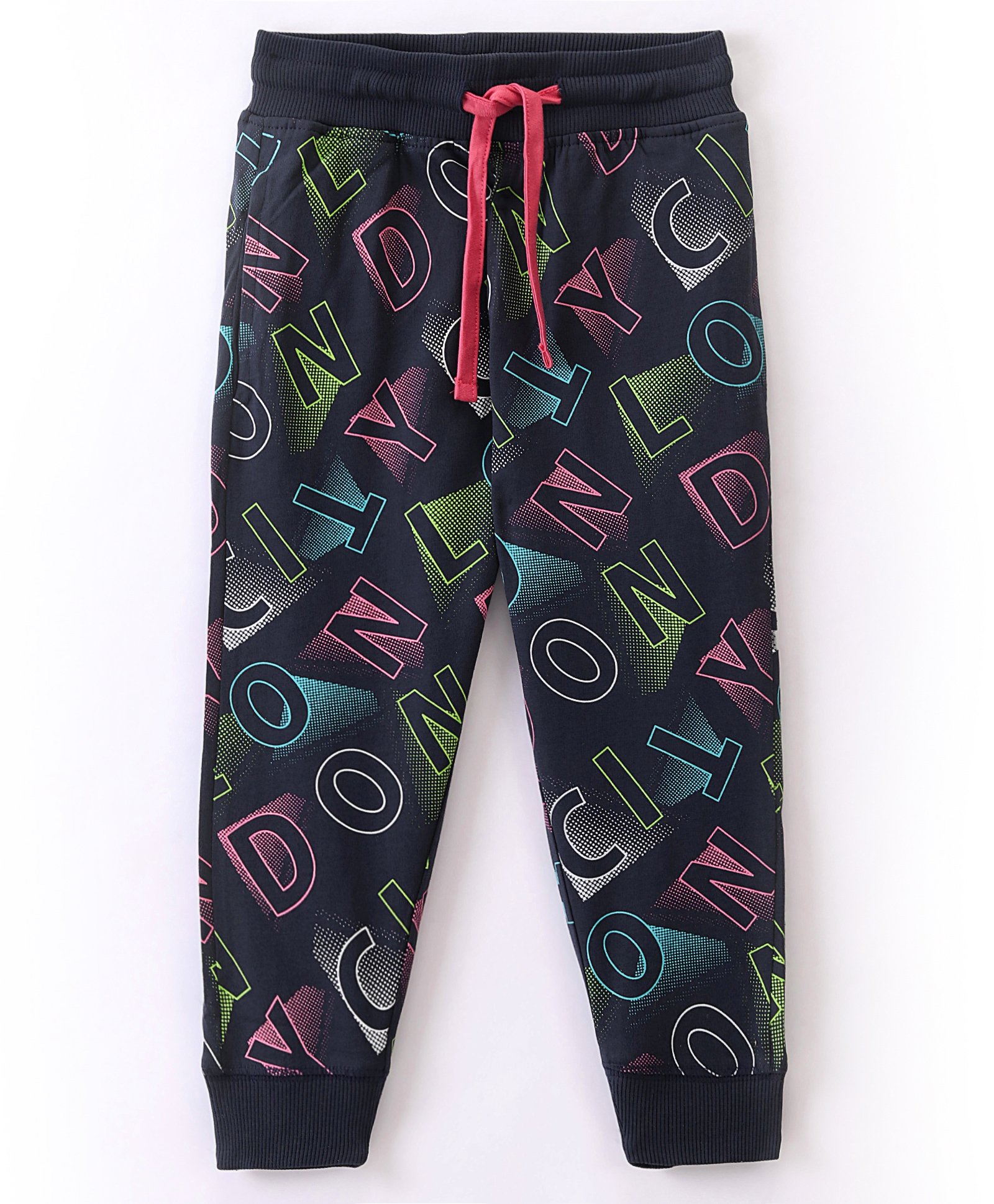 Doreme Single Jersey Knit Ankle Length Lounge  Pant Alphabet Print -  Midnight Navy-image-6