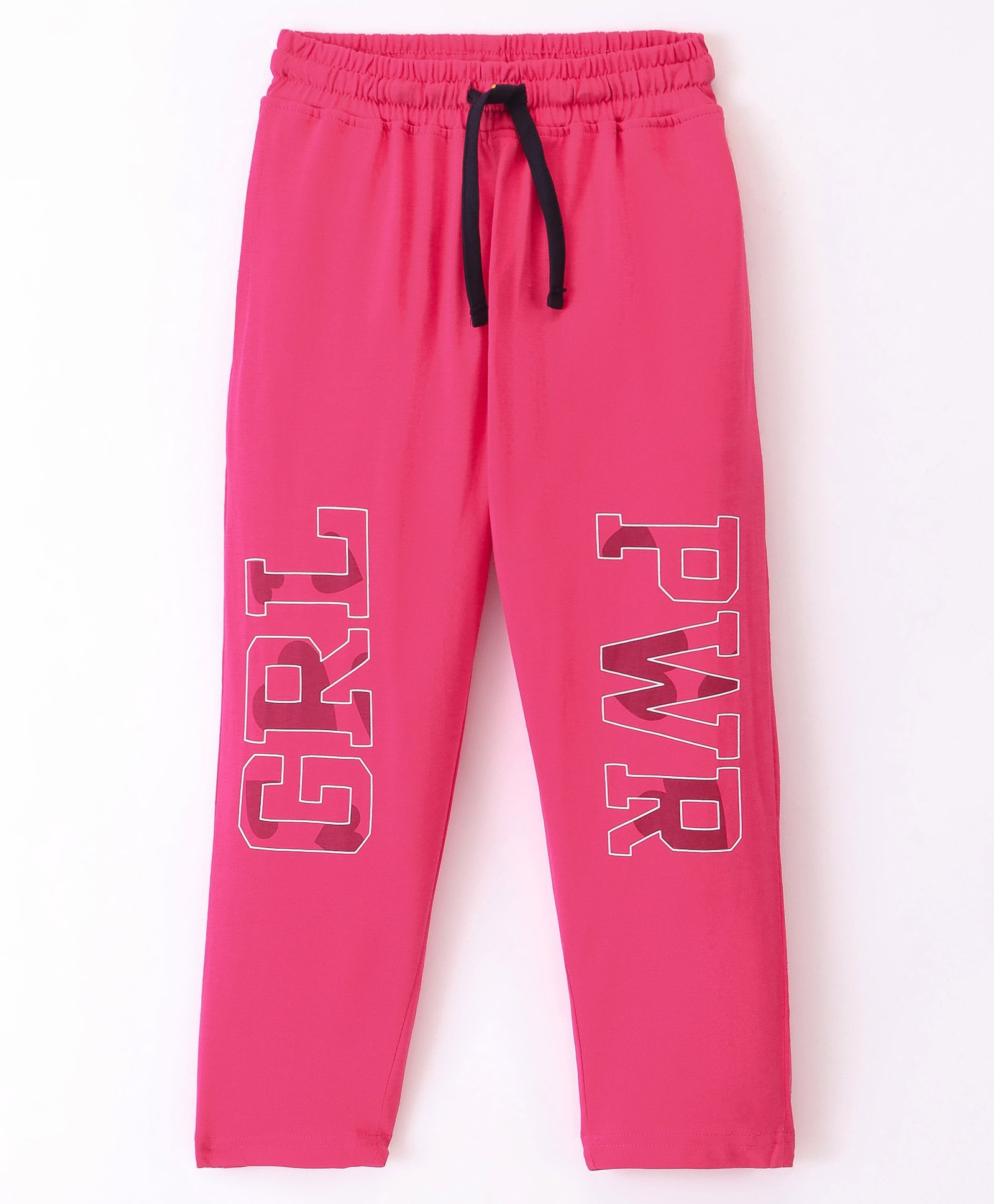 Doreme Single Jersey Knitted Full Length Lounge Pant With Text Print - Pink-picture-13