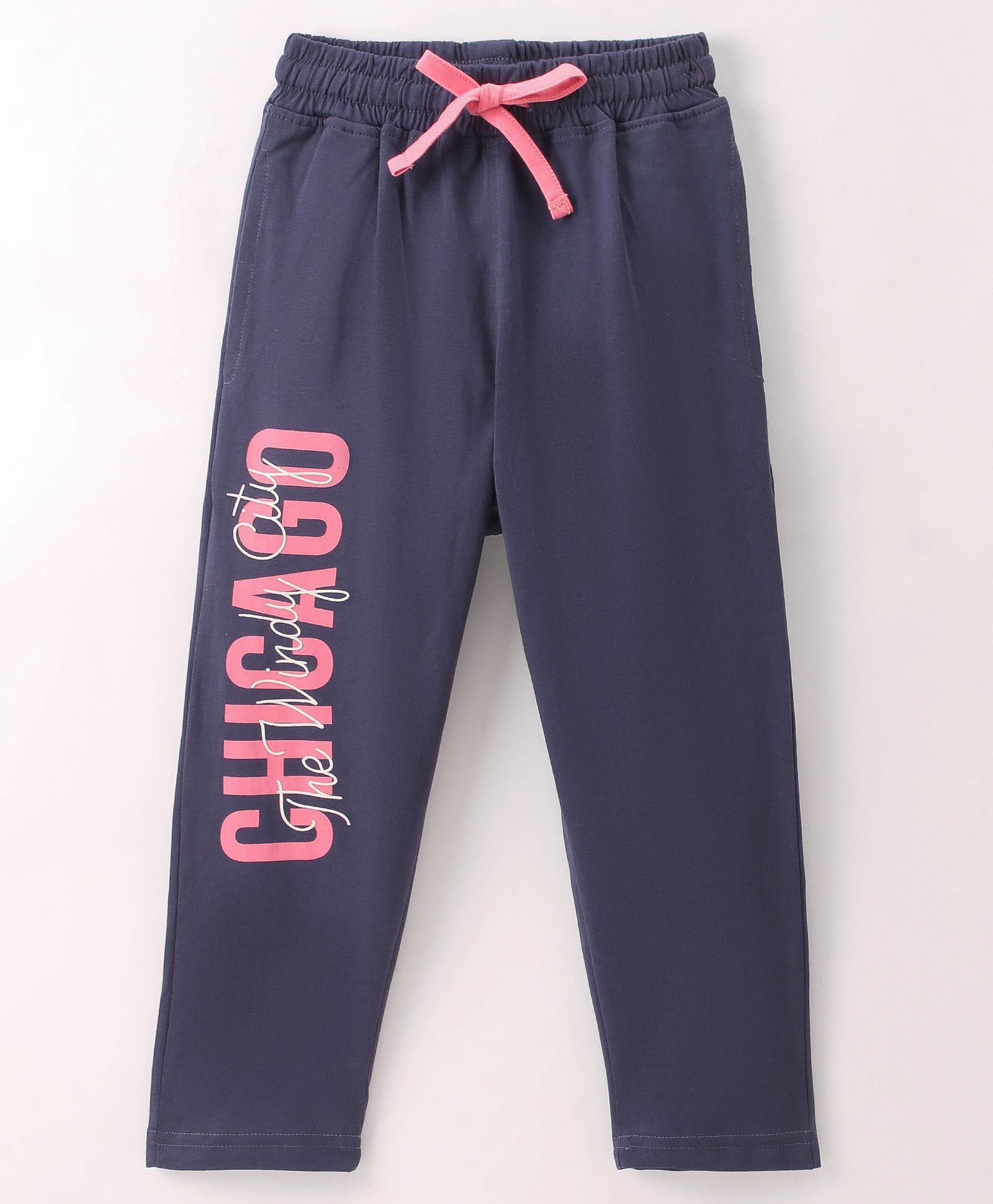 Doreme Single Jersey Knitted Full Length Lounge Pant With Text Print - Navy Blue-picture-22