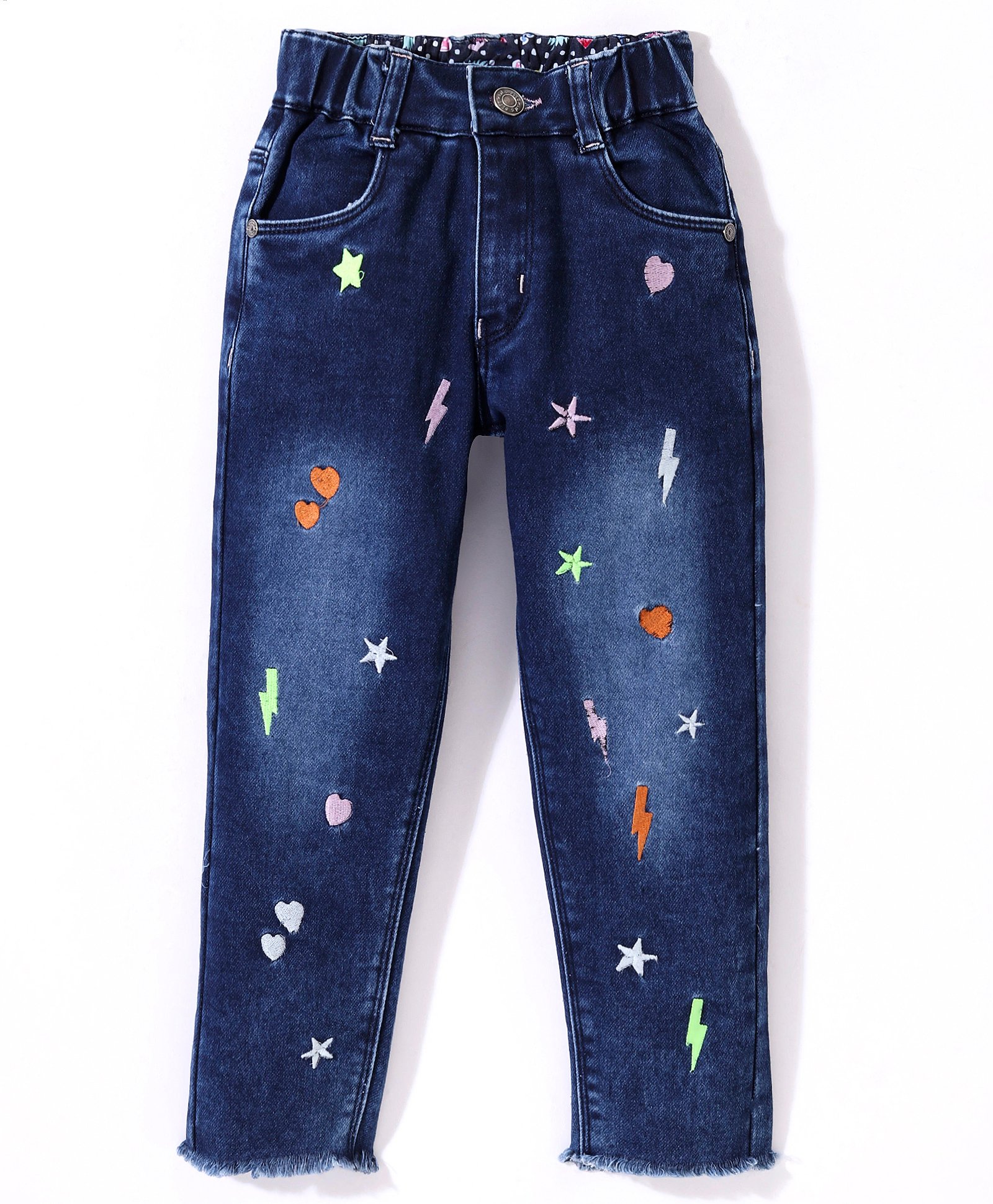 Olio Kids Denim Full Length Star Applique Jeans - Dark Blue-picture-15