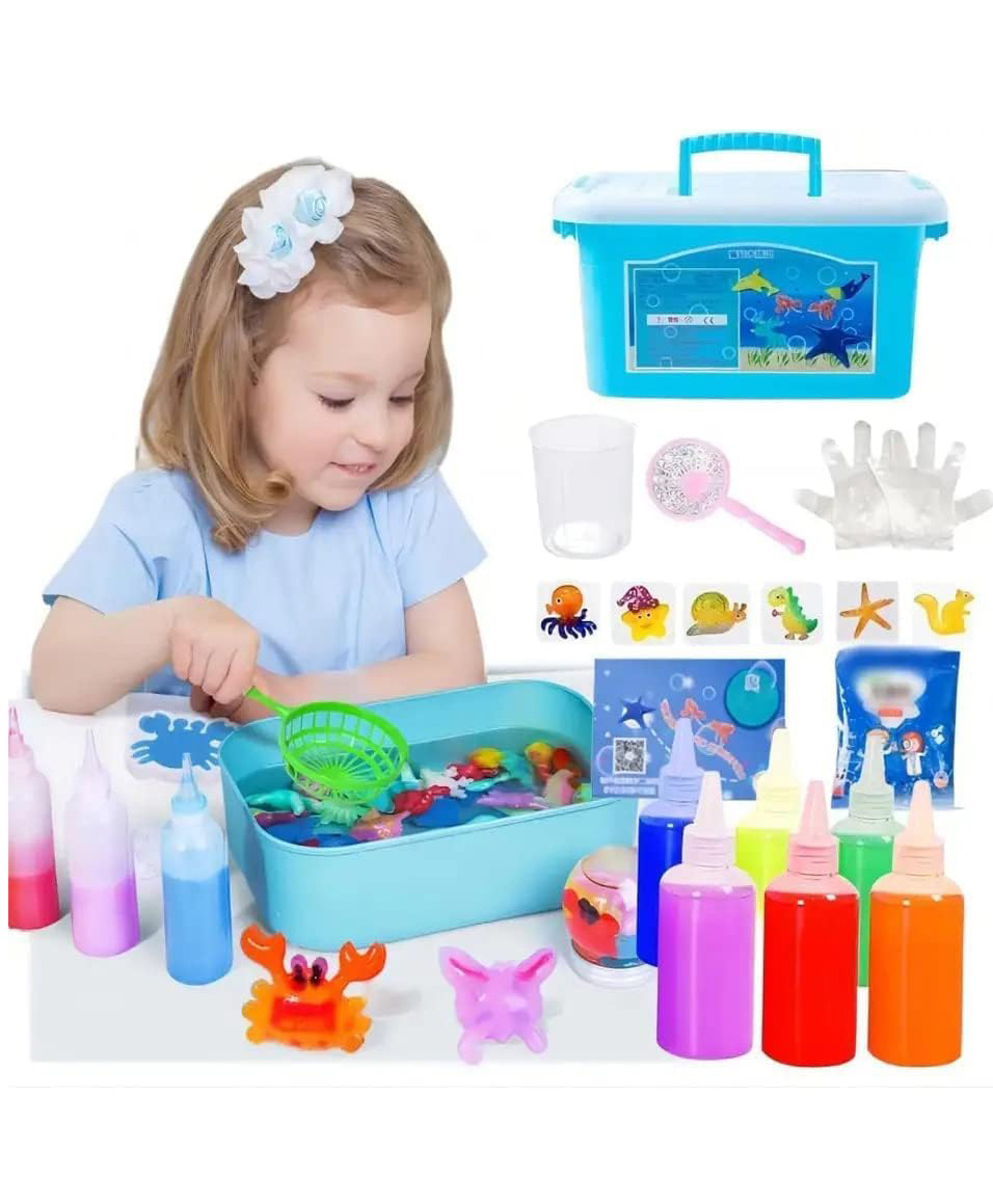 AKN TOYS Magic Water ELF Toy Kit, Creative 3D Magic Gels DIY Fun Puzzle 10 Shape Mold Handmade Water Beads Elves Toy, DIY Sea Life Creature Toys (Color May Vary)-picture-28