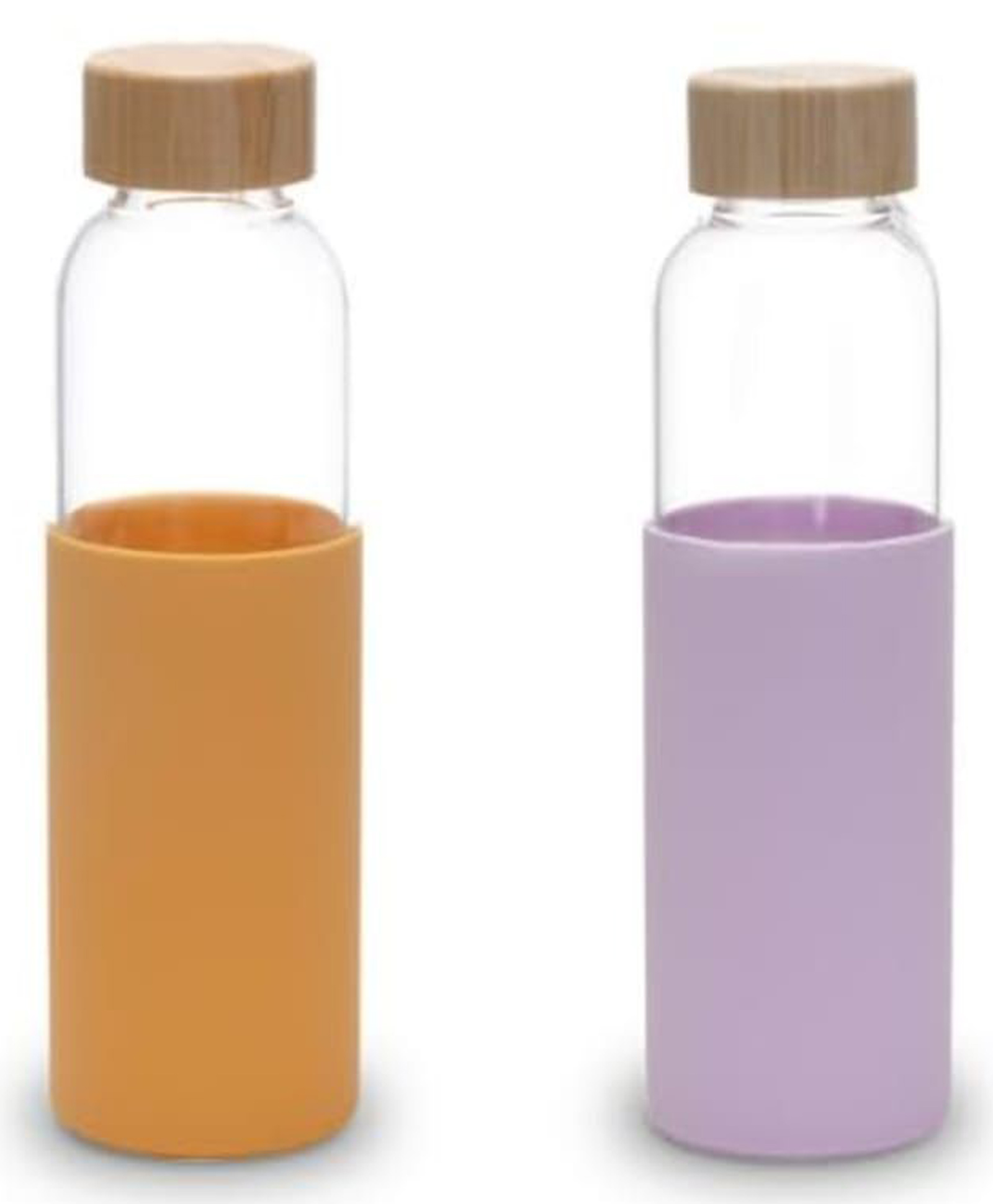 UMAI 550ml Glass Water Bottle | Sleeve & Lid | Purple & Yellow | Non-Slip Silicone | Home & Office-image-40