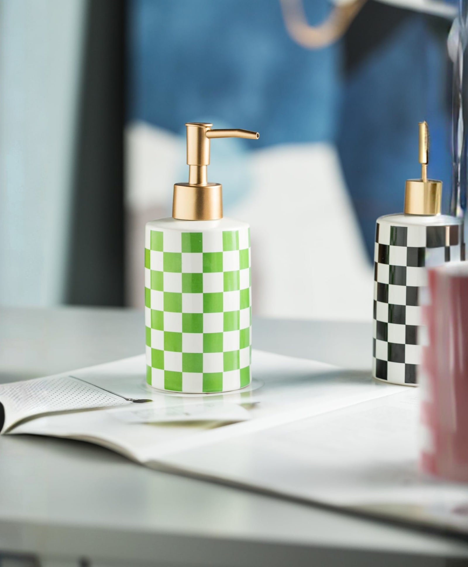 UMAI Stoneware Soap Dispenser | 300ml Green | Bathroom & Kitchen | Sanitizer Lotion Shampoo | Ceramic Bottle-image-21