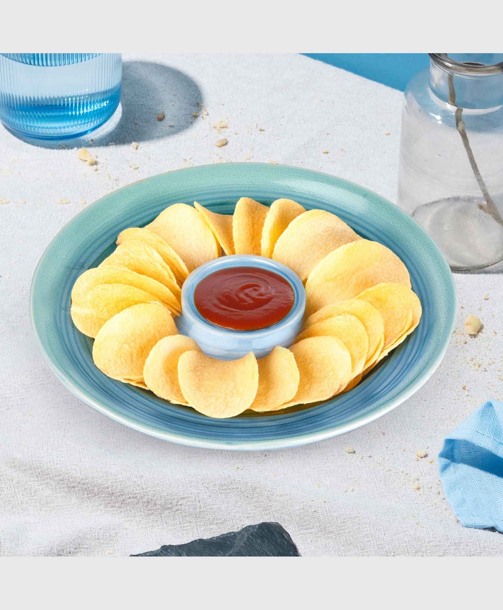 UMAI Ceramic Snack Plate w/Centre Dip (10) - Microwave Safe Scratch Resistant - Perfect Diwali Gift!-picture-35