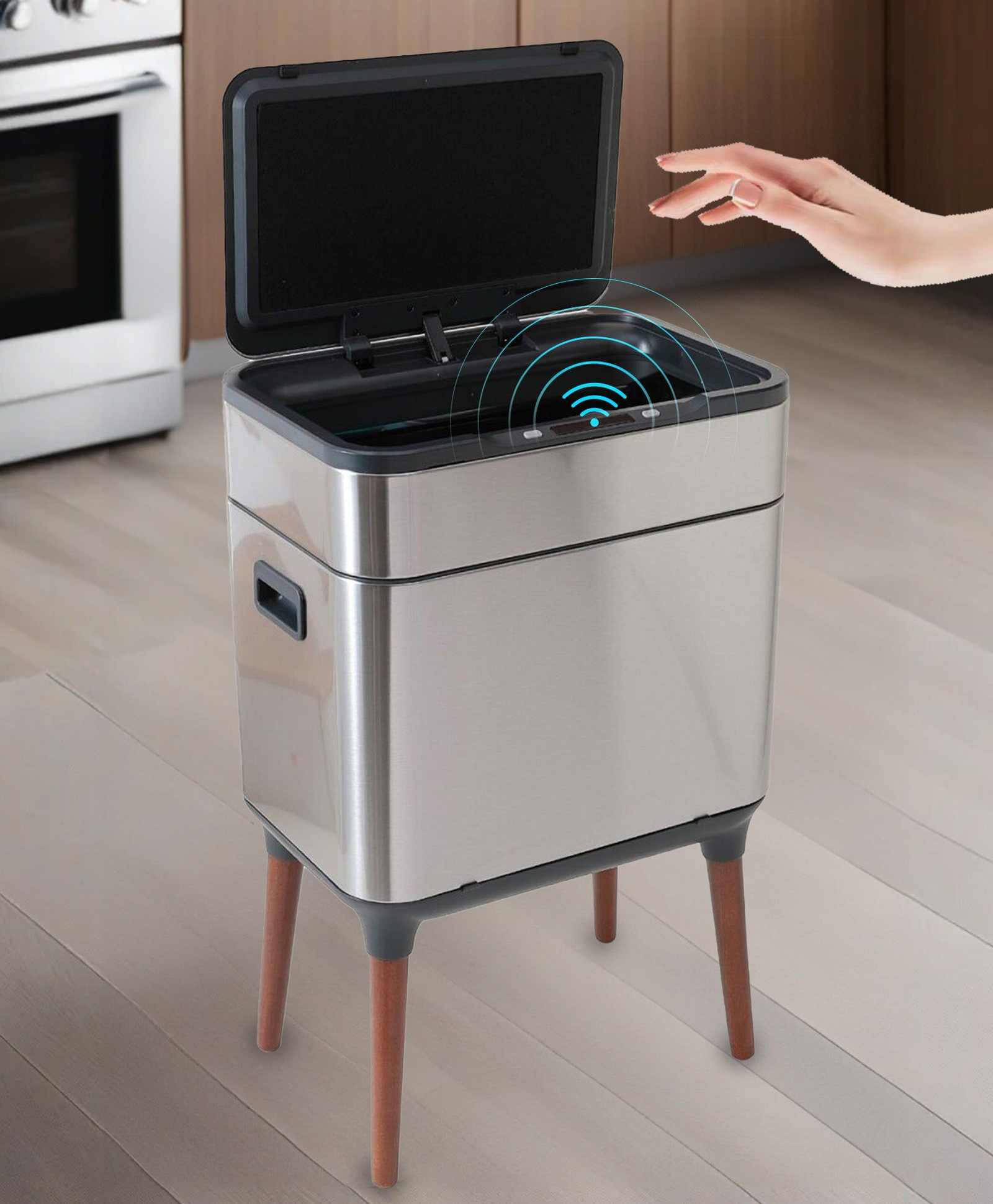 The Better Home UMAI Sensor Dual Compartment Dustbin - Stylish Smart Dustbin-image-1