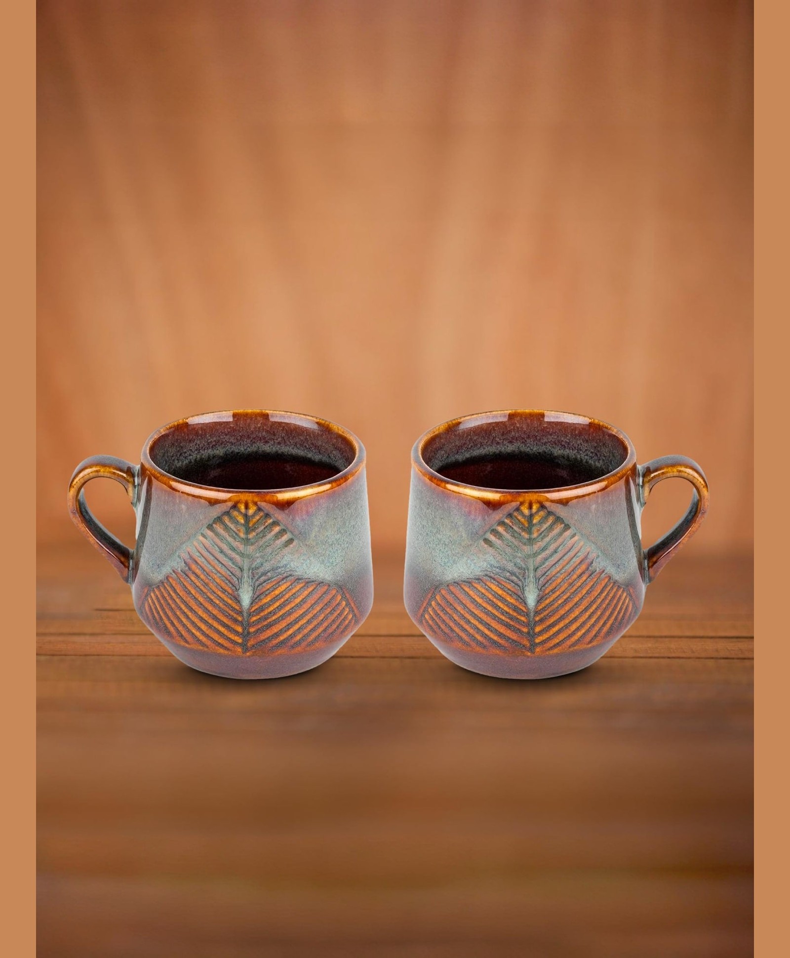 UMAI Ceramic Tea/Coffee Cup Set (2Pcs) | Microwave/Refrigerator Safe | Scratch/Stain Proof | Diwali Gift Set (Design 4)-picture-34