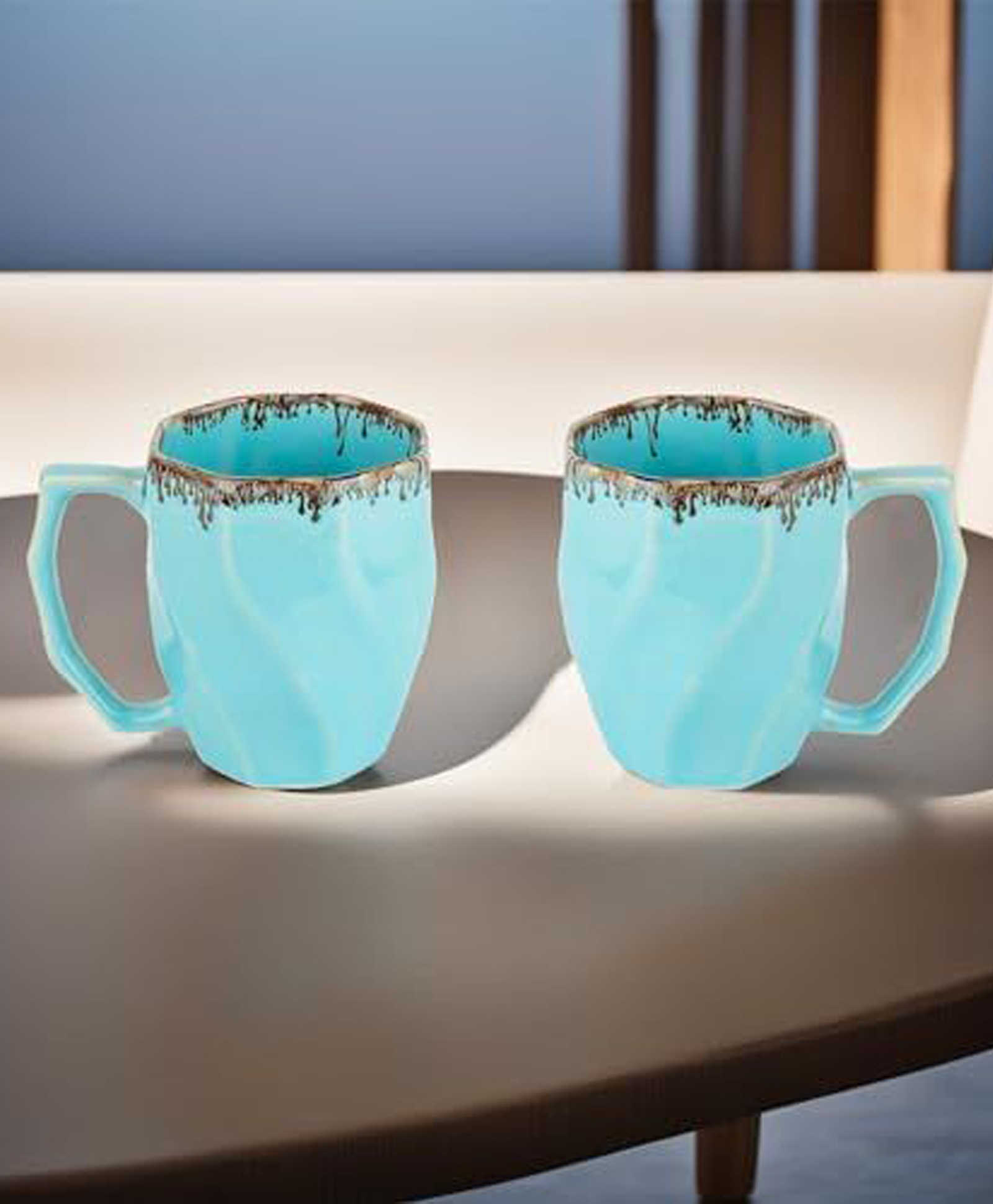 the better home USHA SHRIRAM Ceramic Tea Coffee Cup (2Pcs) | Coffee Mug Ceramic Microwave Safe | Refrigerator Safe | Scratch Resistant | Stain Proof | Dinnerware | Family Occasion | Diwali Gift Set (Design 5)-picture-31
