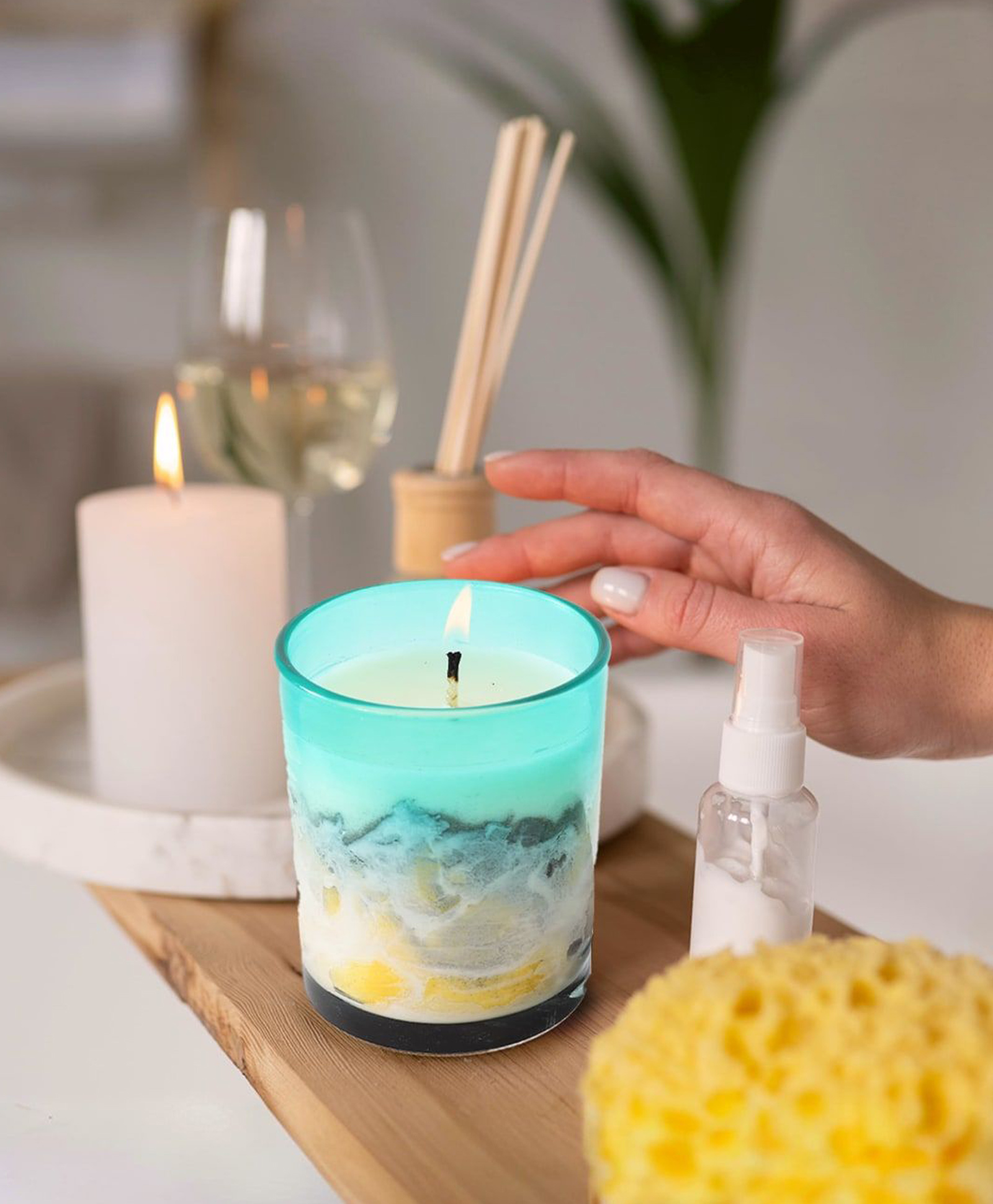 umai The Better Home 30 Hrs Scented Candles for Home Decor Christmas Candles Gift Set Aroma Candles for Bedroom Wedding Anniversary Gifts for Couple Special Reusable Melamine Jar Golden Osmanthus-picture-42