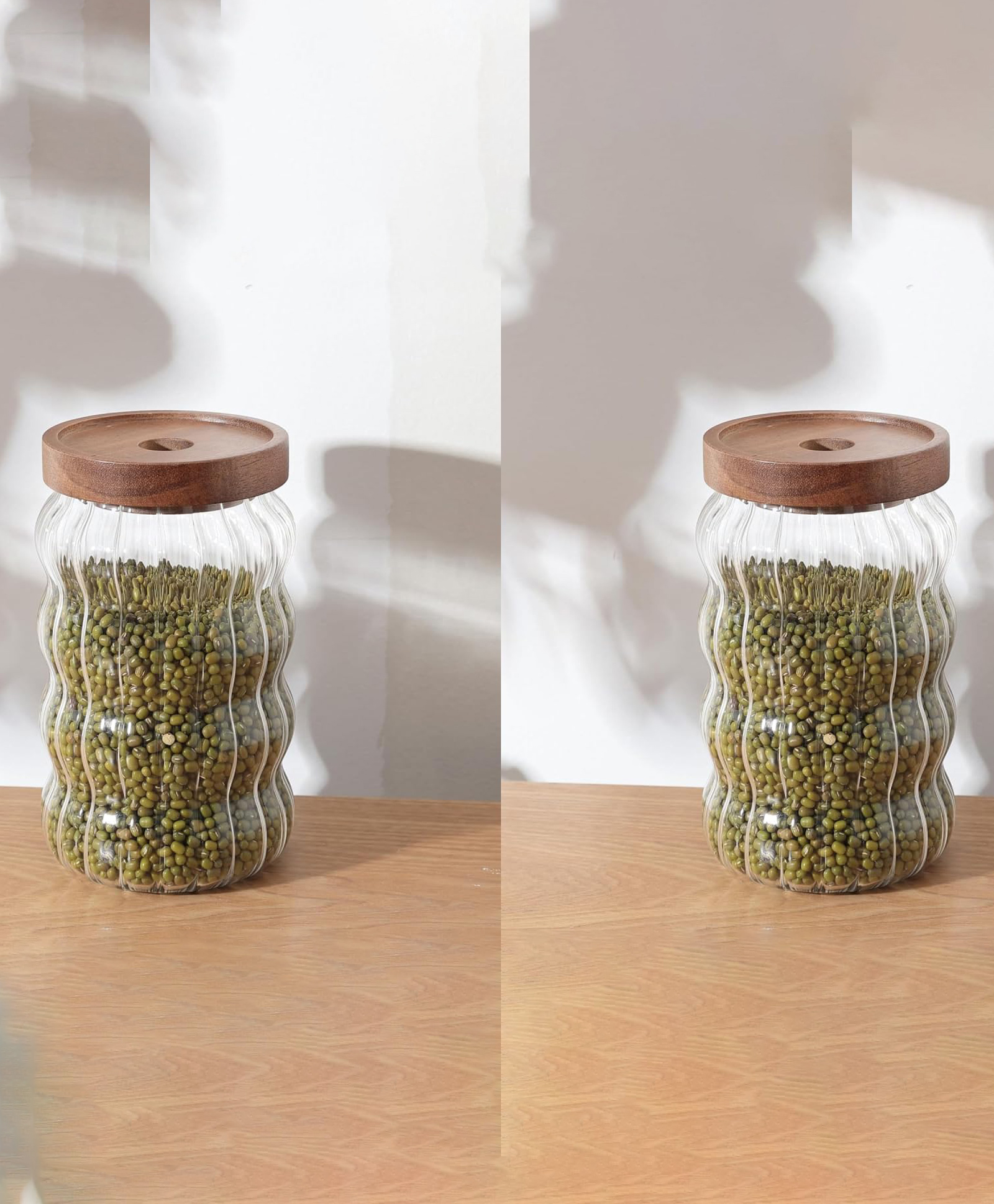 UMAI Borosilicate Glass Jar with Bamboo Lid | Kitchen Organizer Items and Storage | Multi-utility, Leakproof, Airtight Storage Jar for Cookies, Snacks, Tea, Coffee, Sugar | Set of 2 (700ml)-image-23
