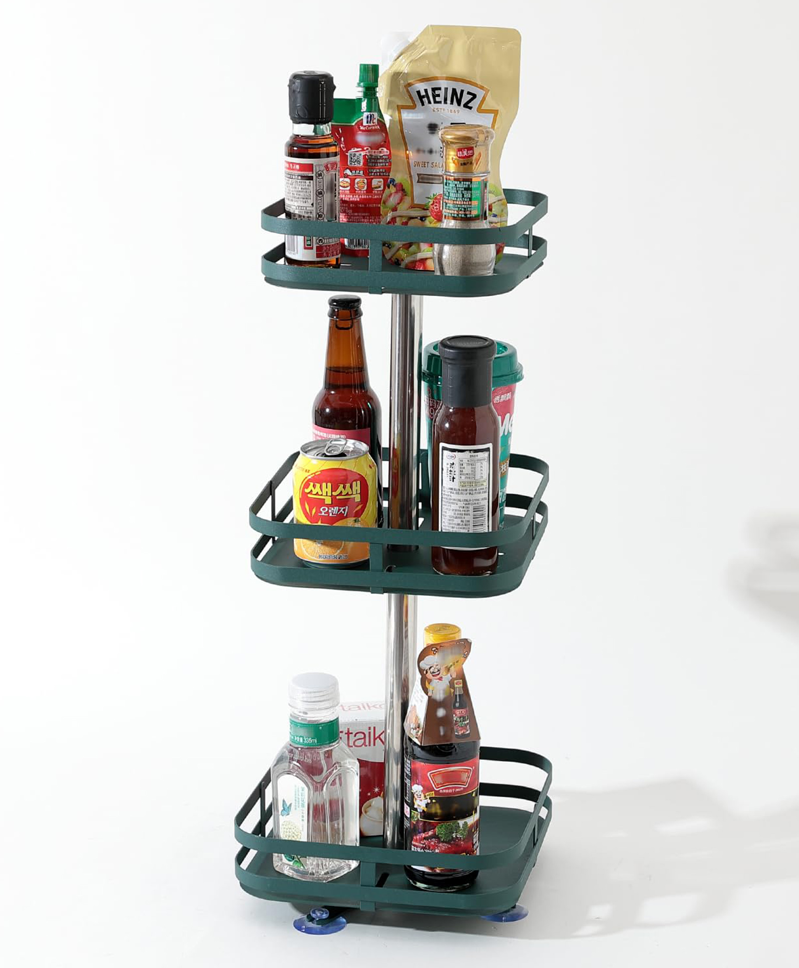 UMAI Dressing Kitchen Rack | 3-Layer Organizer | Carbon Steel | Foldable | Rust-Resistant | Unbreakable | Black-picture-38