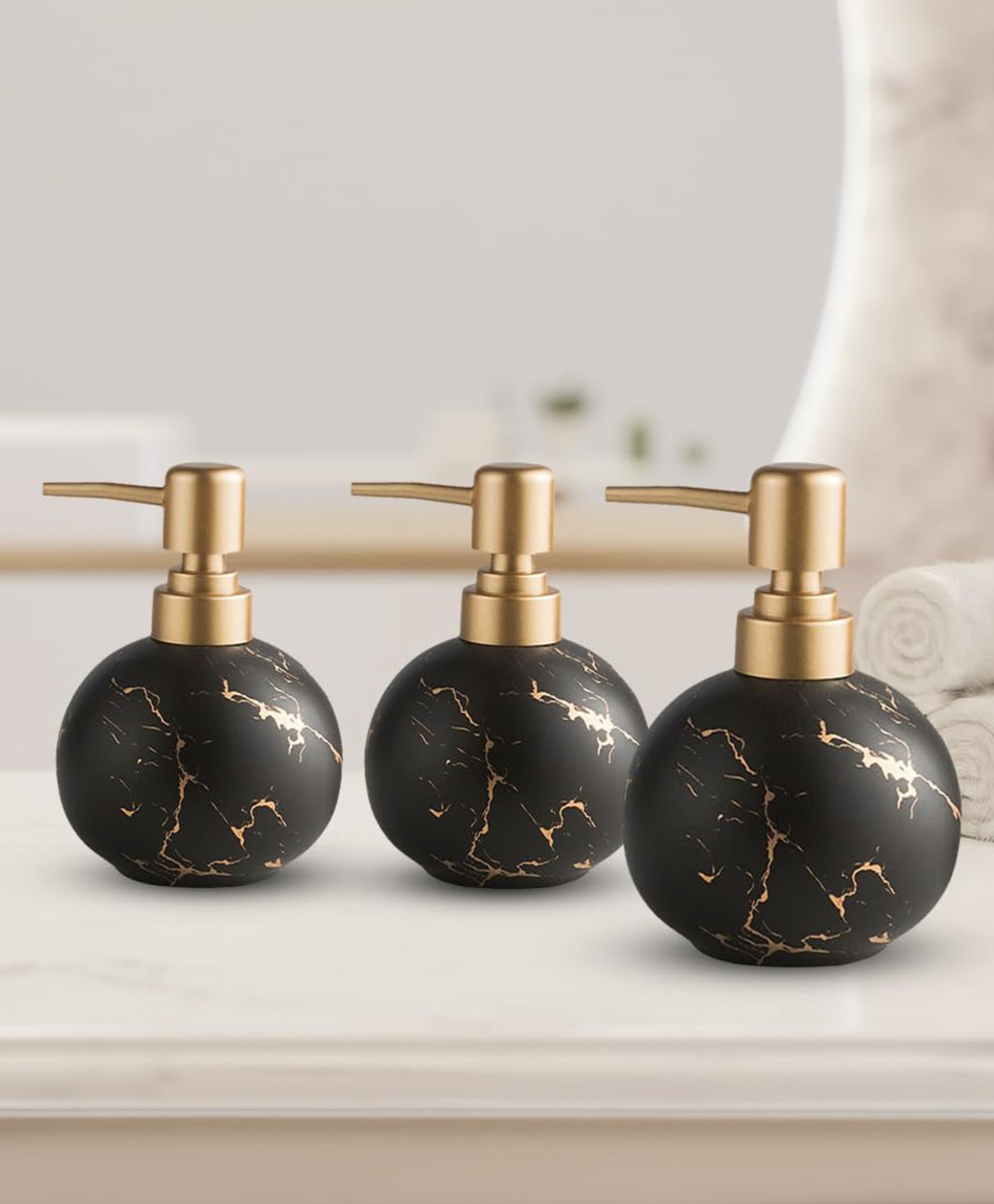 The Better Home 300ml Dispenser Bottle - Black (Set of 3) | For Kitchen & Bath | Shampoo, Hand Wash, Sanitizer & More-image-5