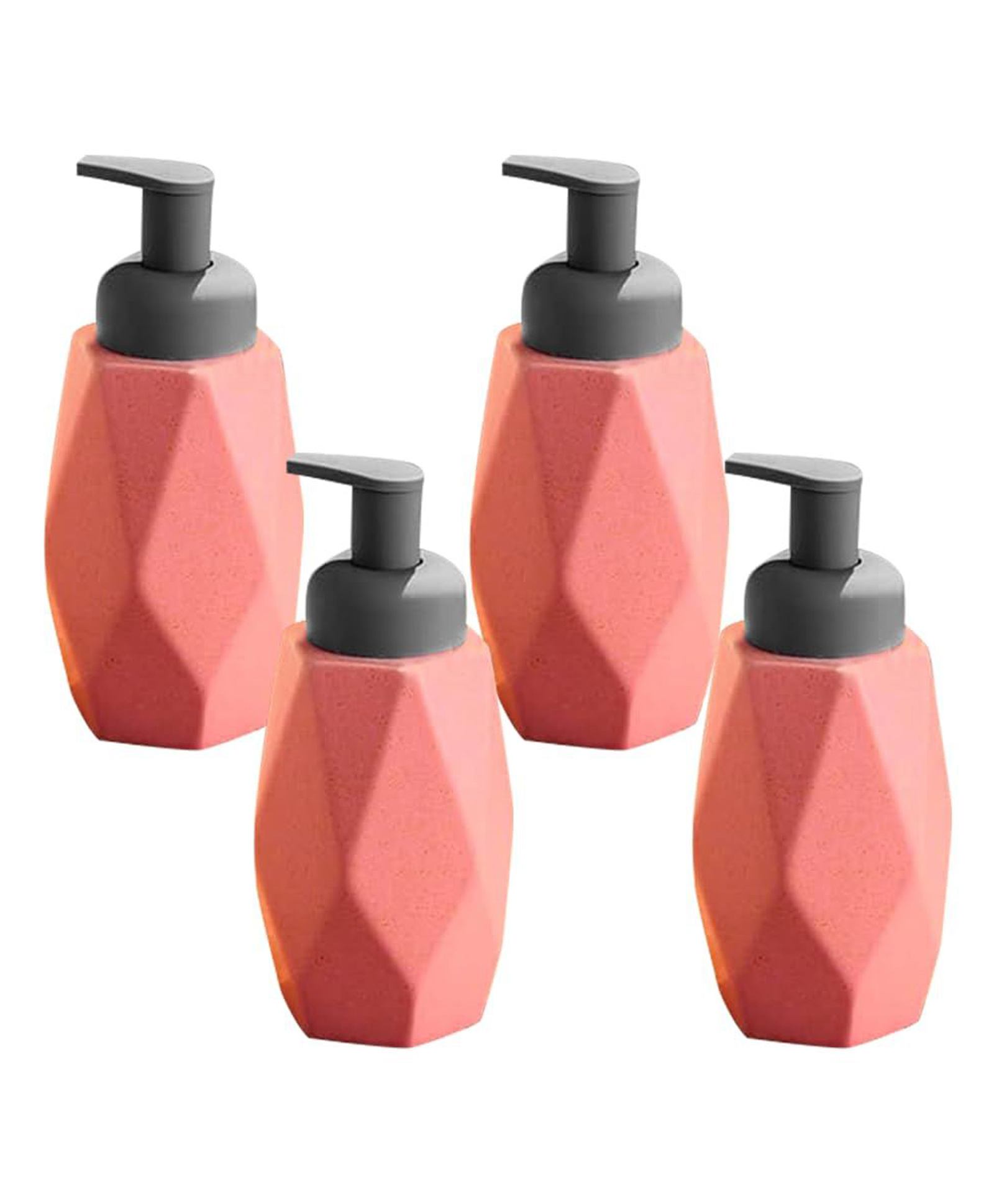 400ml Pink Dispenser Set - Ceramic Liquid Dispenser for Kitchen & Bathroom - Ideal for Shampoo, Hand Wash & Lotion-image-0