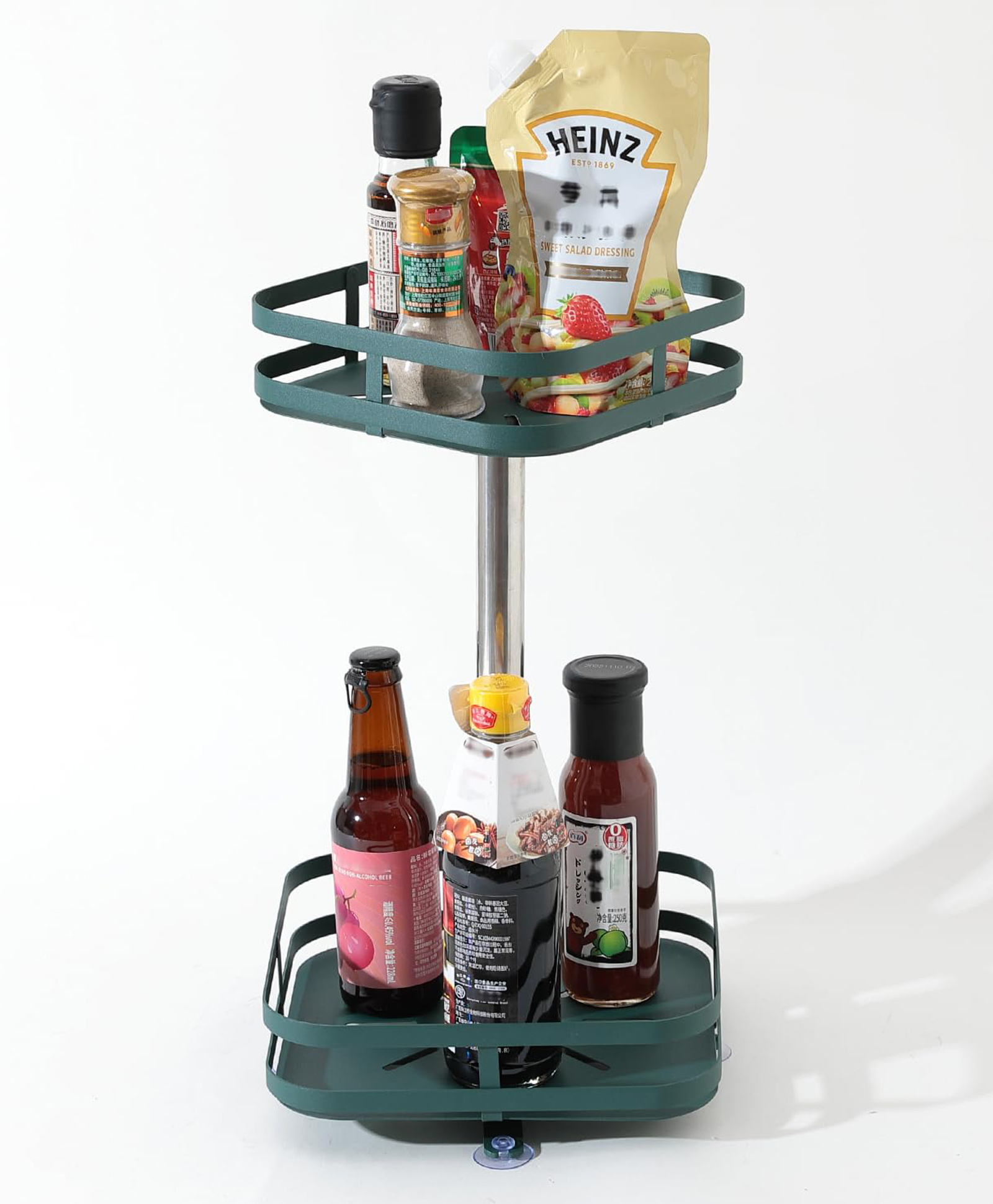 UMAI Revolving Kitchen Storage Rack | Collapsible Organizer | Rust-resistant | Carbon Steel | Black Basket for Fruits-picture-33