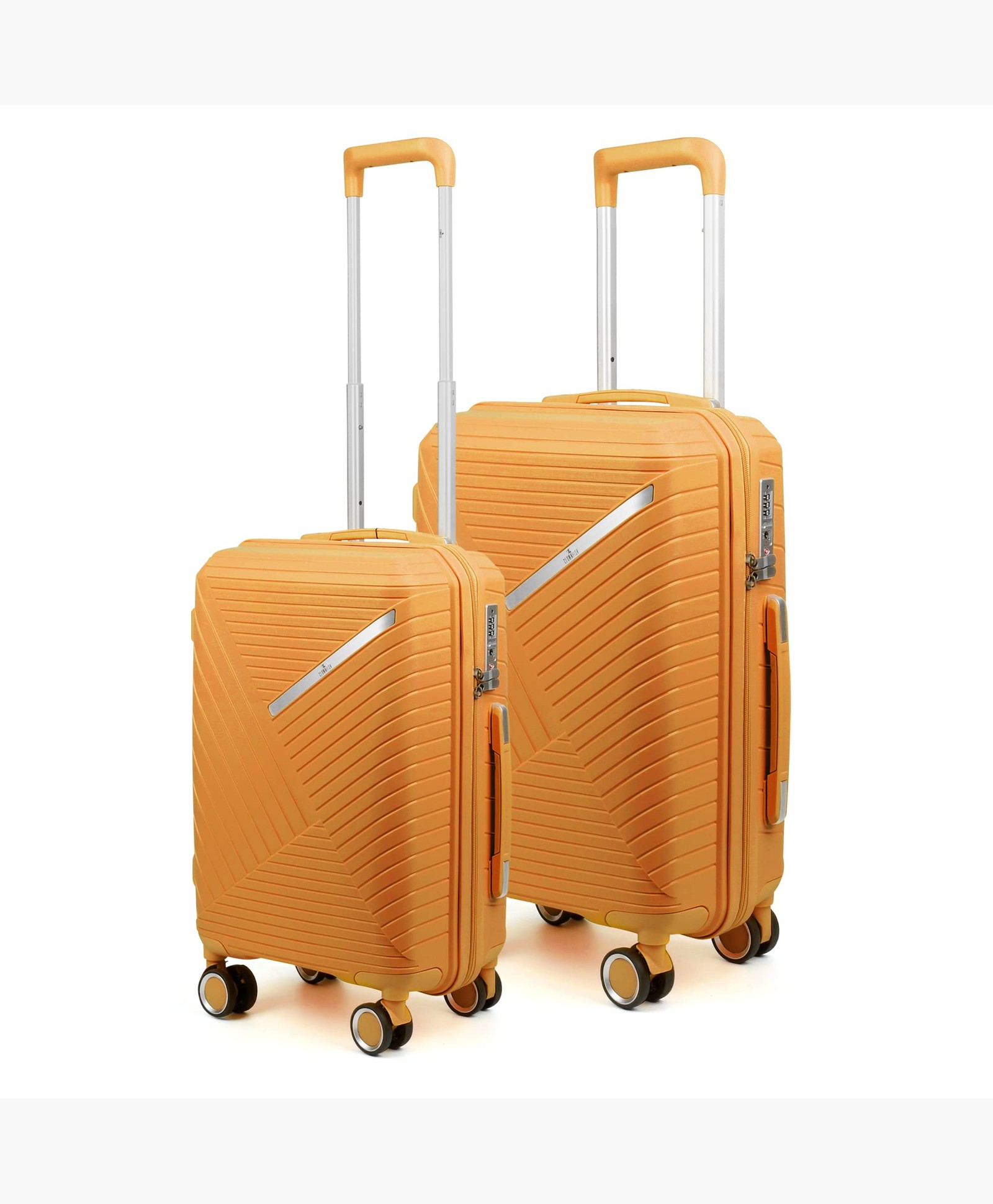 Clownfish Denzel Set: 2 Poly Suitcases w/ TSA Lock - Orange. Med 66cm & Small 56cm. 8 Wheel Trolley Bags. Shop Now!-image-3