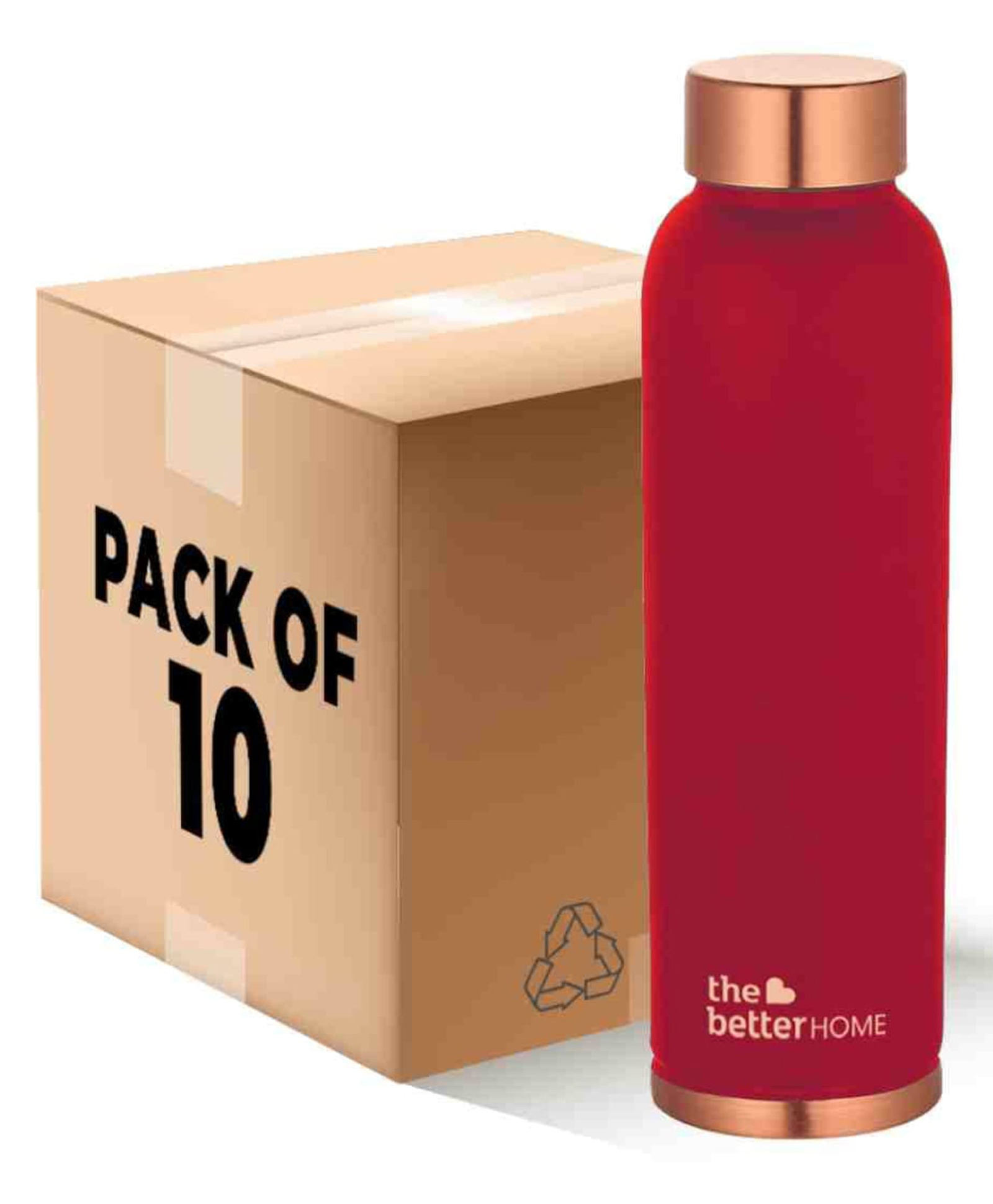The Better Home 1000 Copper Water Bottle - 900ml | 100% Pure Copper Bottle | BPA Free & Non Toxic Water Bottle with Anti Oxidant Properties of Copper | Maroon (Pack of 20)-image-21