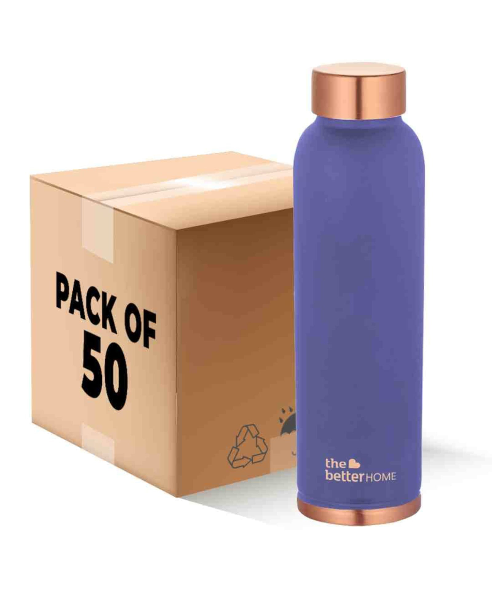 The Better Home 1000 Copper Water Bottle | 100% Pure Copper | BPA Free & Non Toxic | Purple, Pack of 50-image-30