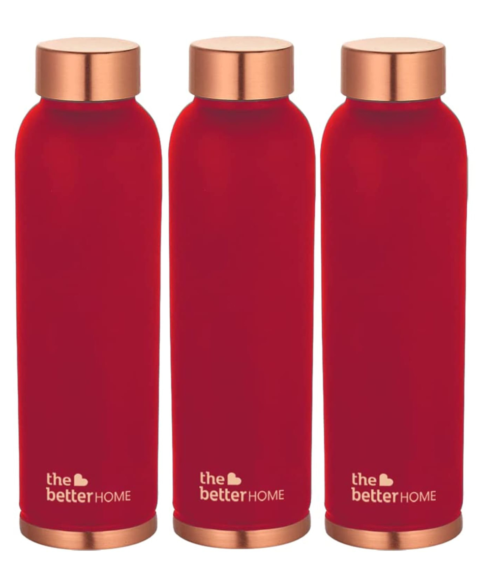 The Better Home 1000 Copper Water Bottle - 900ml | 100% Pure Copper Bottle | BPA Free & Non Toxic Water Bottle with Anti Oxidant Properties of Copper | Maroon (Pack of 3)-image-32