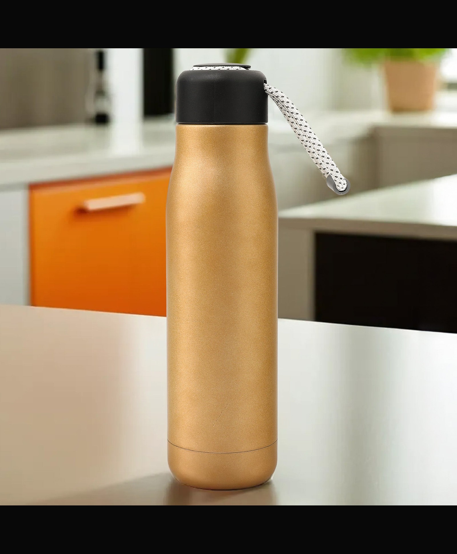 UMAI Vacuum Insulated Water Bottle: Leakproof BPA Free Rustproof | Hot & Cold Steel 550ml | Gym & Office Travel (Brown)-image-32