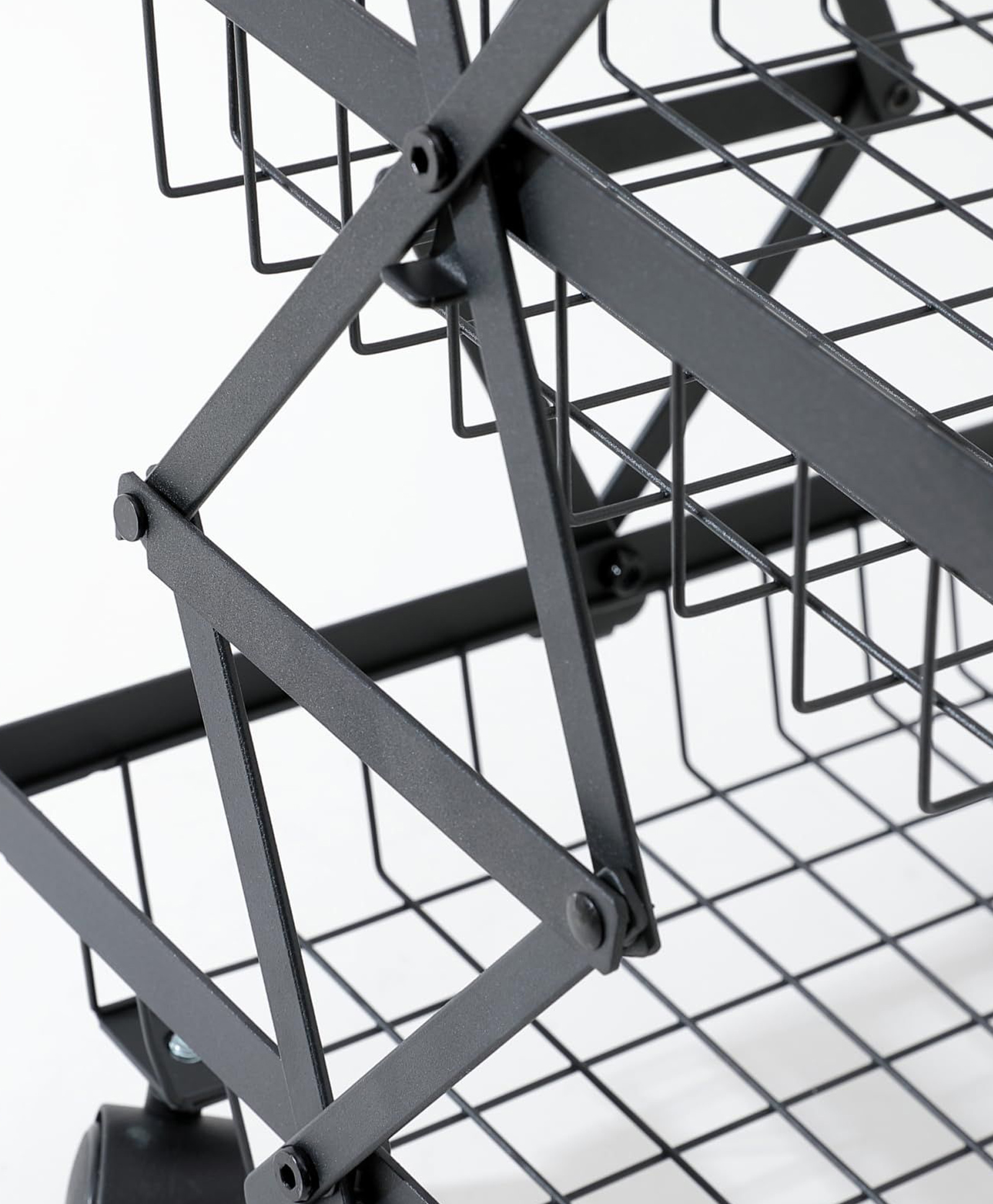 UMAI Collapsible Storage Baskets | 5 Layer Kitchen Racks | Ideal for Fruits & Vegetables | Foldable Organizer | Black-image-18