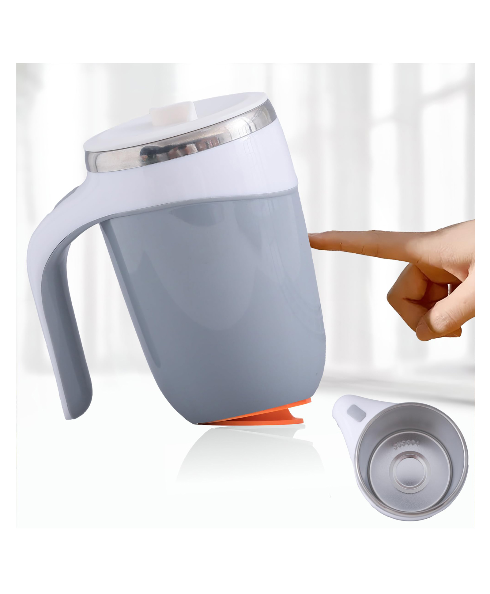 The Better Home UMAI Anti-Fall Travel Mug | 500ml | Stainless Steel | Leakproof | Lid & Handle | Grey-picture-28
