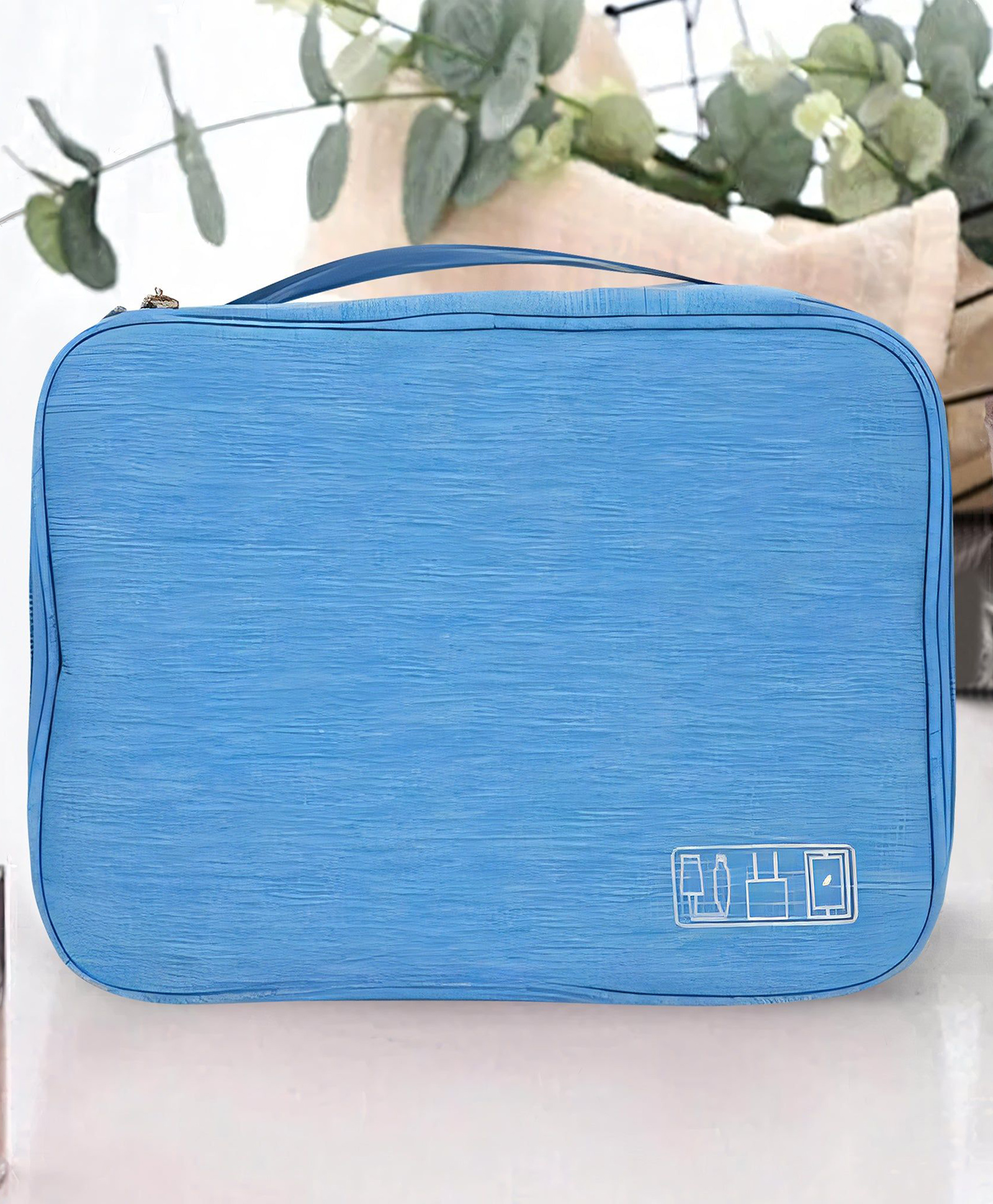 UMAI Kuber Travel Organizer | Electronic Accessories Pouch | Adapter Cable Organizer | Zippered Compartments | Blue-image-39