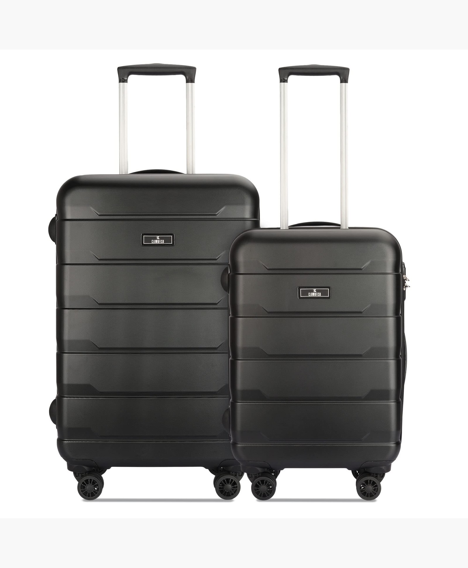THE CLOWNFISH Jeffrey Combo of 2 Luggage Polycarbonate Hard Case Suitcases Varied Sizes Four Wheel Trolley Bags - Black (Medium size-65 cm, Small size-55 cm)-image-16