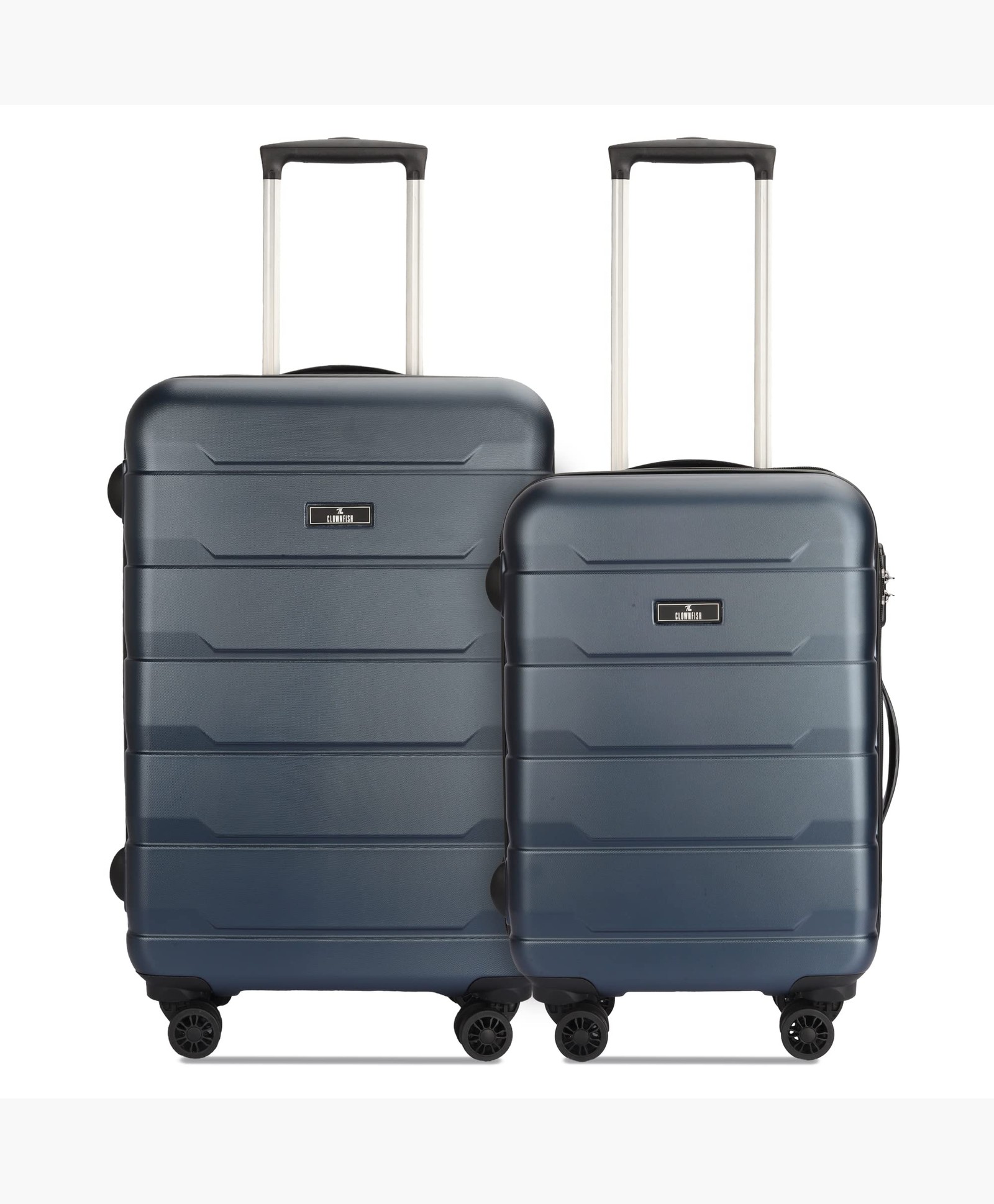 THE CLOWNFISH Jeffrey Combo of 2 Luggage Polycarbonate Hard Case Suitcases Varied Sizes Four Wheel Trolley Bags - Blue (Medium size-65 cm, Small size-55 cm)-image-10