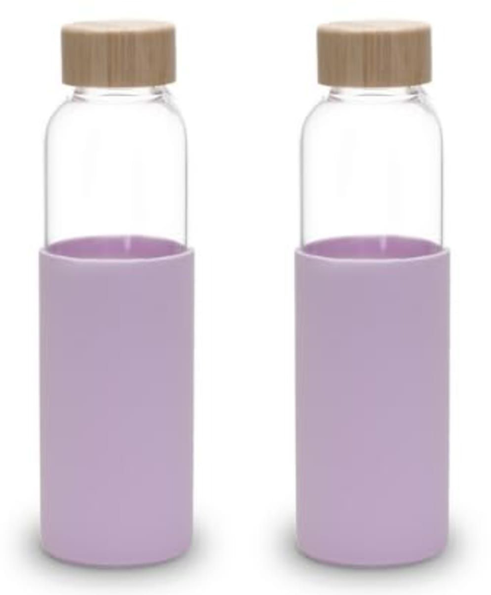UMAI Borosilicate Glass Water Bottle with Sleeve 550ml | Non Slip Silicon Sleeve & Bamboo Lid | Fridge Water Bottle For Home & Office (Purple, Pack of 2)-image-28