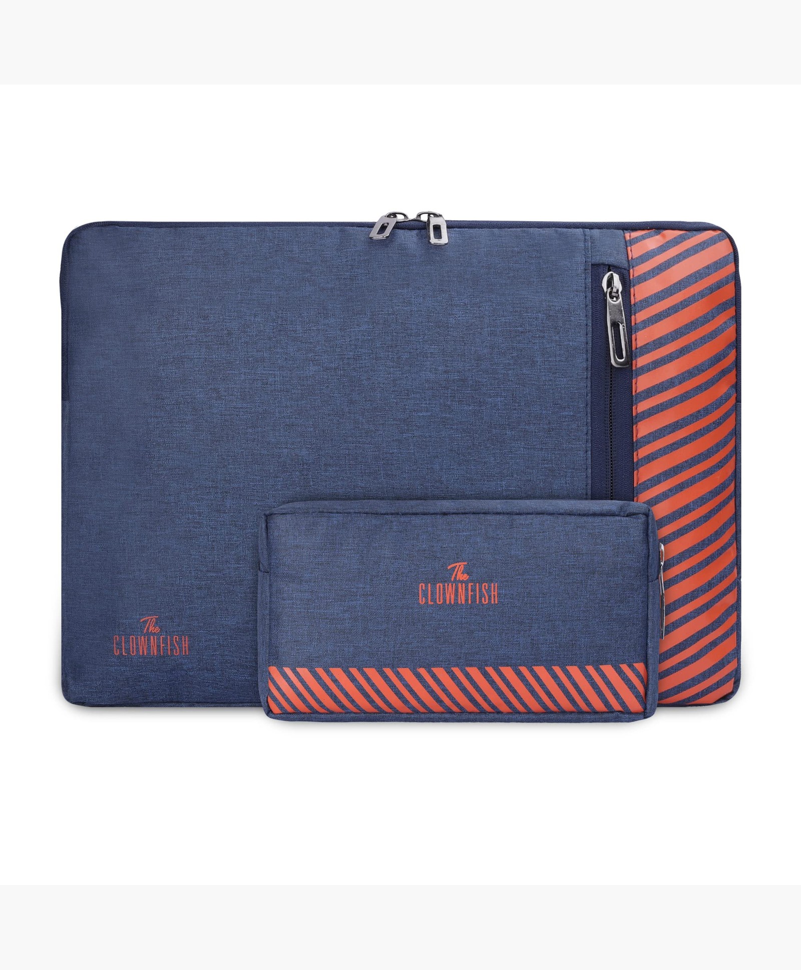Clownfish Algo Series 13 Laptop Sleeve + Scholar Pouch Toiletry Bag Combo (Blue)-image-35