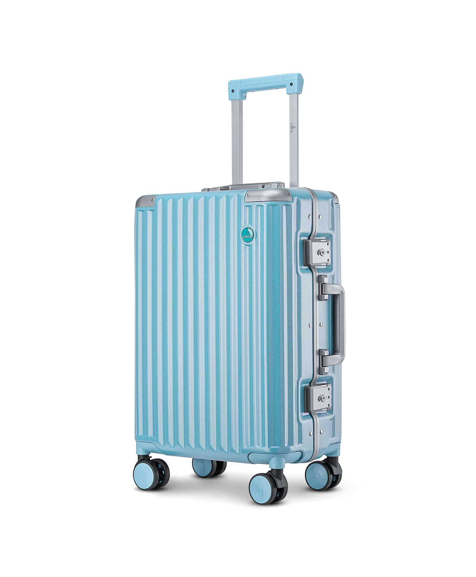 Clownfish Stark Luggage: Polycarbonate Suitcase, TSA Locks, Eight Wheels | Sky Blue (Small, 57cm)-image-34