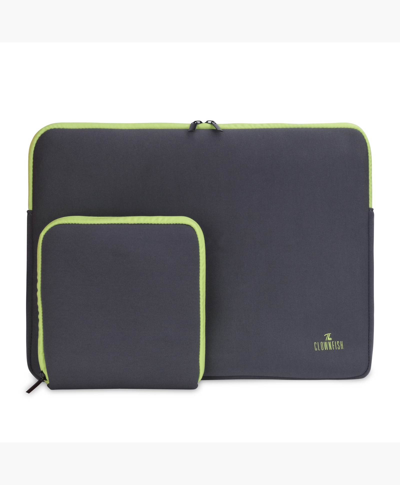 the clownfish Jawa Neoprene Tablet Case 15.6 Laptop Sleeve - Grey with Green Piping. Unisex Slipcase by Clownfish.-picture-43