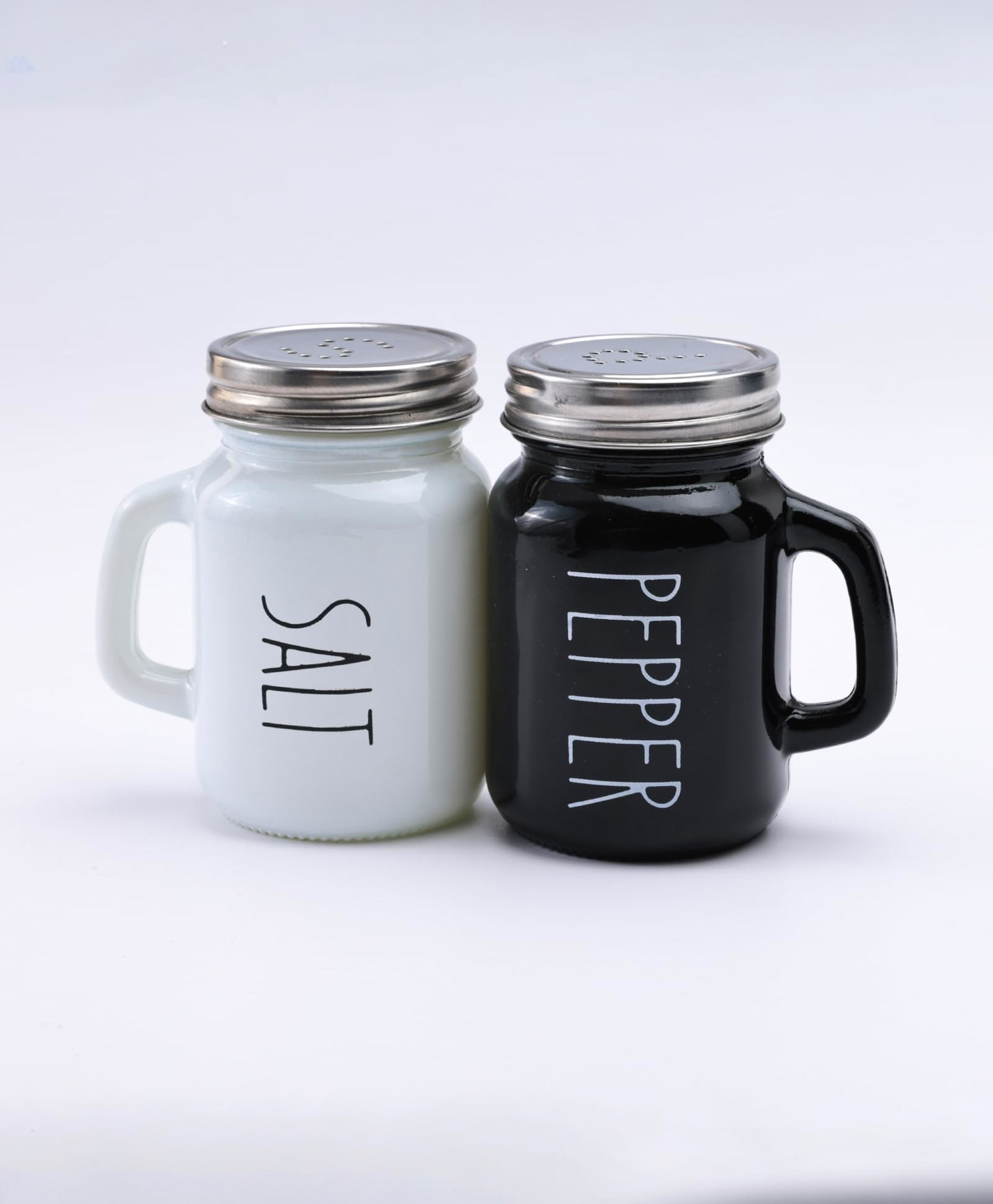 The Better Home Glass Sand Pepper Shaker Set - 2-Pack | White & Black | Dispenser Bottles for Spicier Cooking!-picture-45