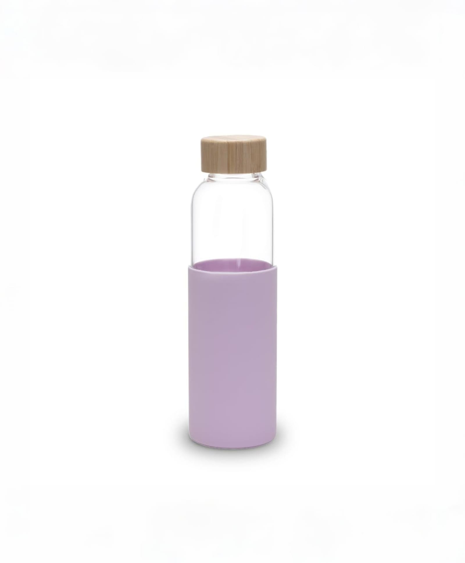 UMAI Borosilicate Glass Water Bottle (550ml) | Silicone Sleeve & Bamboo Lid | Fridge Bottle for Home & Office | Purple-picture-15