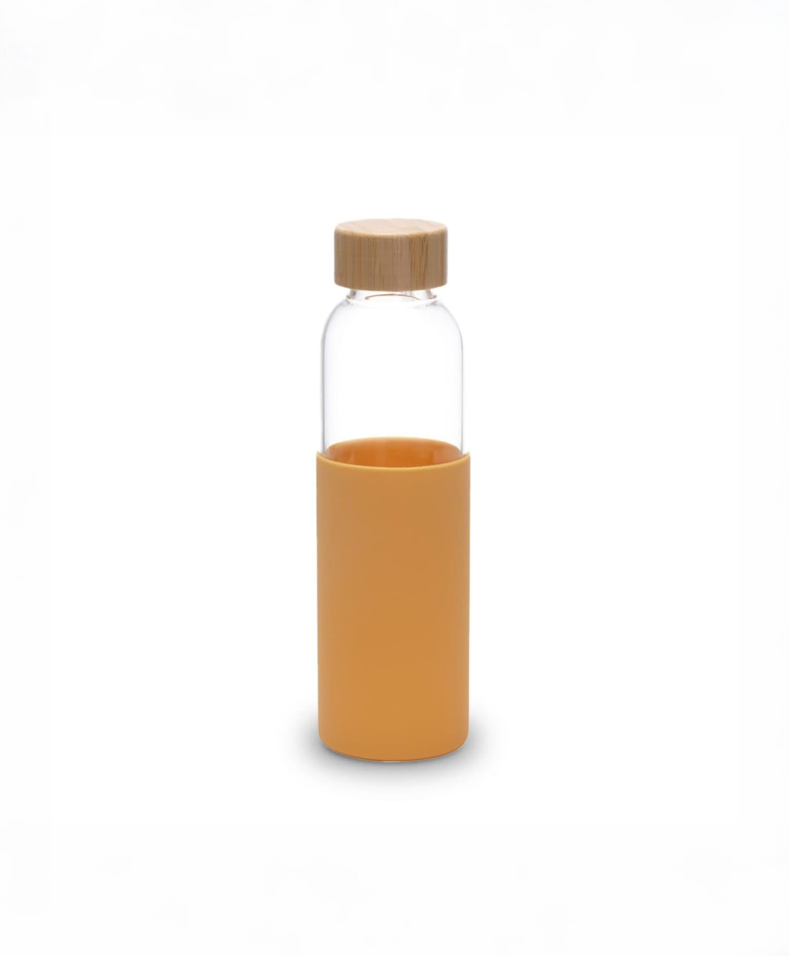 UMAI Glass Water Bottle 550ml | Non Slip Sleeve & Bamboo Lid | Fridge Friendly (Yellow)-picture-10