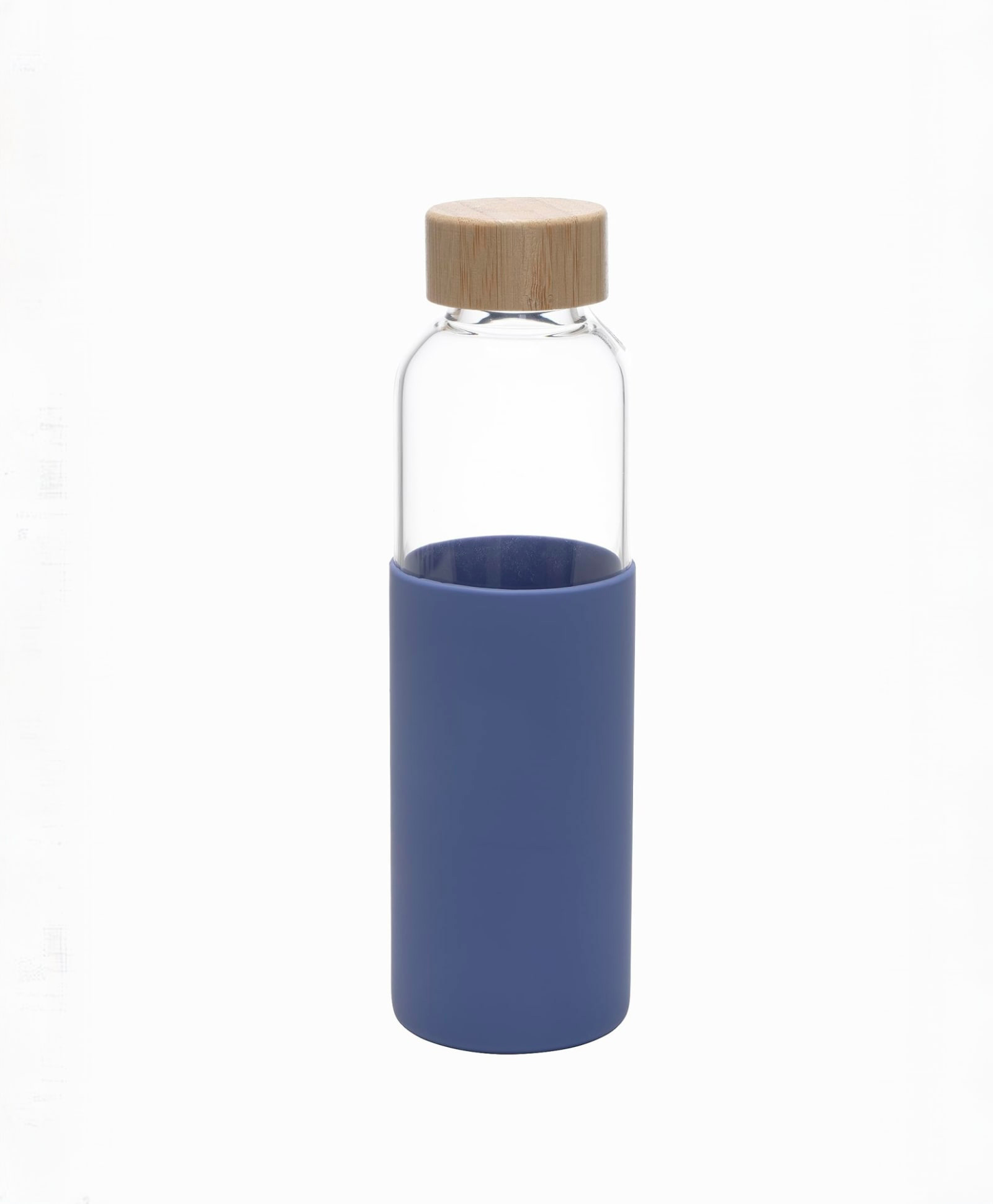 UMAI Borosilicate Glass Water Bottle 550ml | Silicone Sleeve & Bamboo Lid | Fridge Bottle (Blue)-image-19