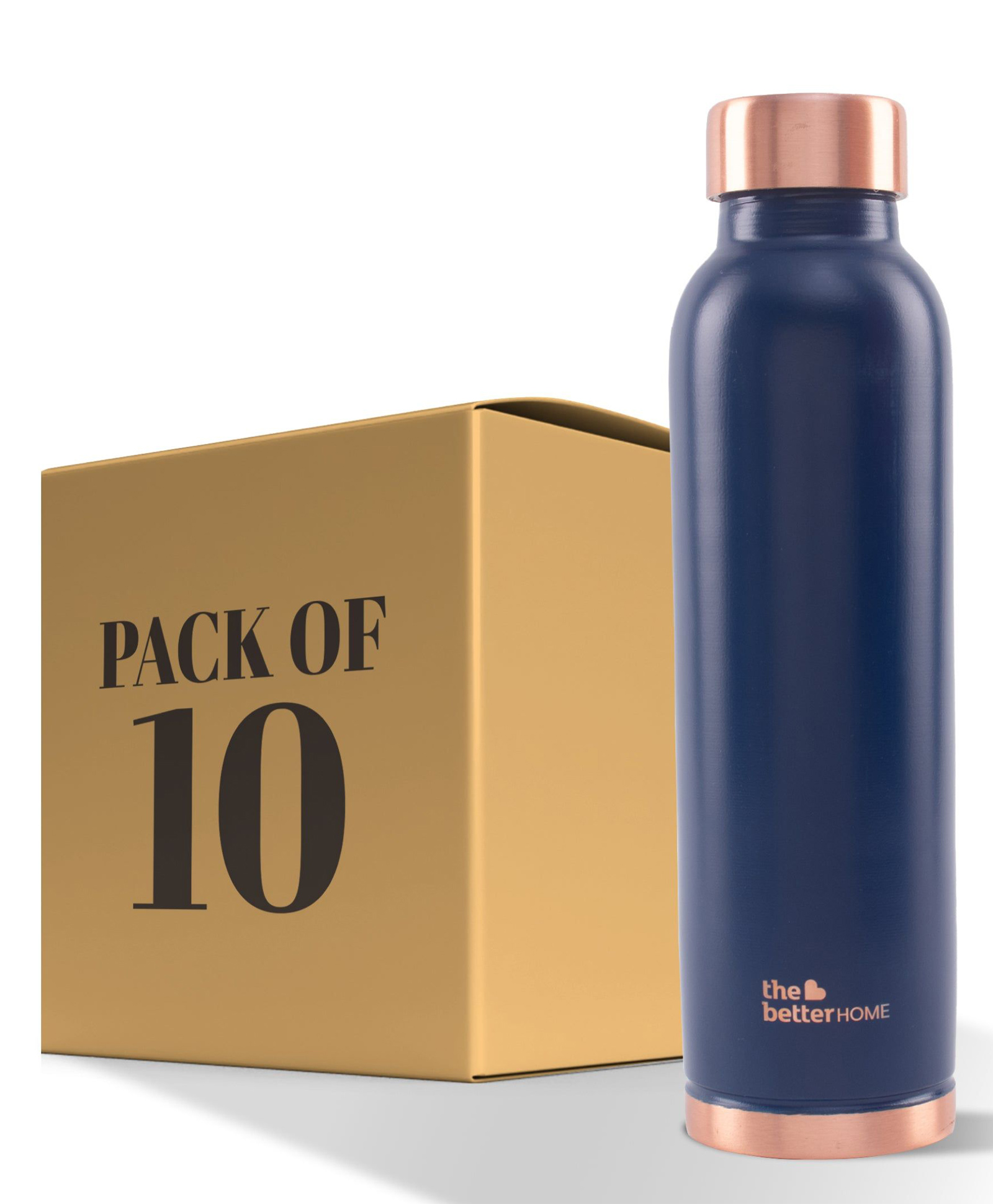 The Better Home Copper Water Bottle 1L | Pure Copper & BPA Free | Anti Oxidant Properties (Blue)-image-23