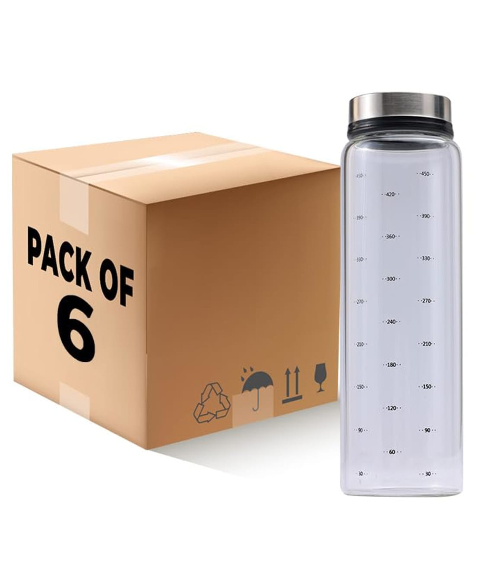 The Better Home Glass Salt and Pepper Shaker | Clear Dispenser Sprinkler Bottle (Pack of 6) | Premium Quality-picture-2