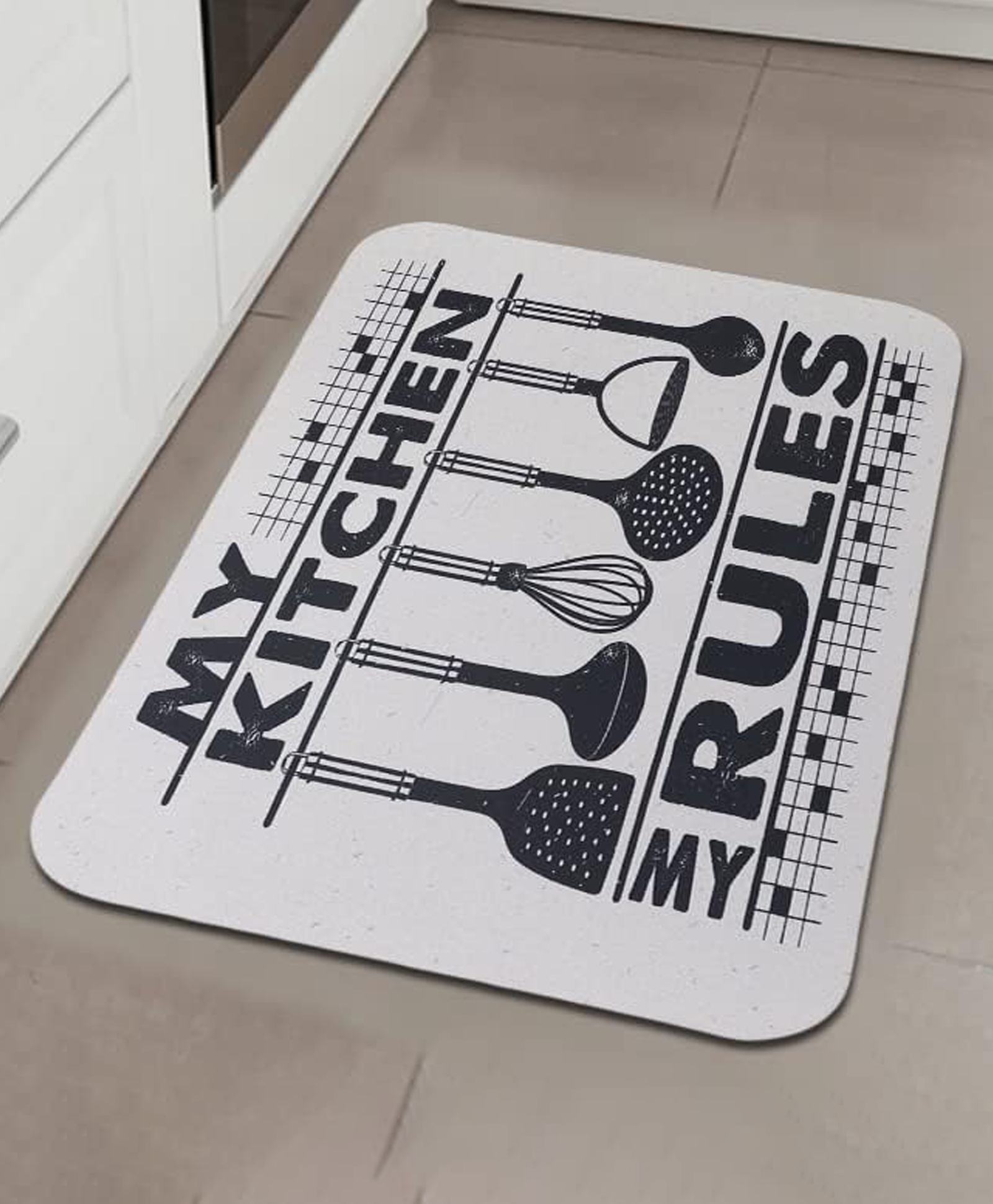 UMAI x SAVYA Home Kitchen Mats|| 60 x 40 ||Anti-Skid Mat for Living Room,Bathroom,Shower,Bathtub mat,Multipurpose Mat (Black)-image-3