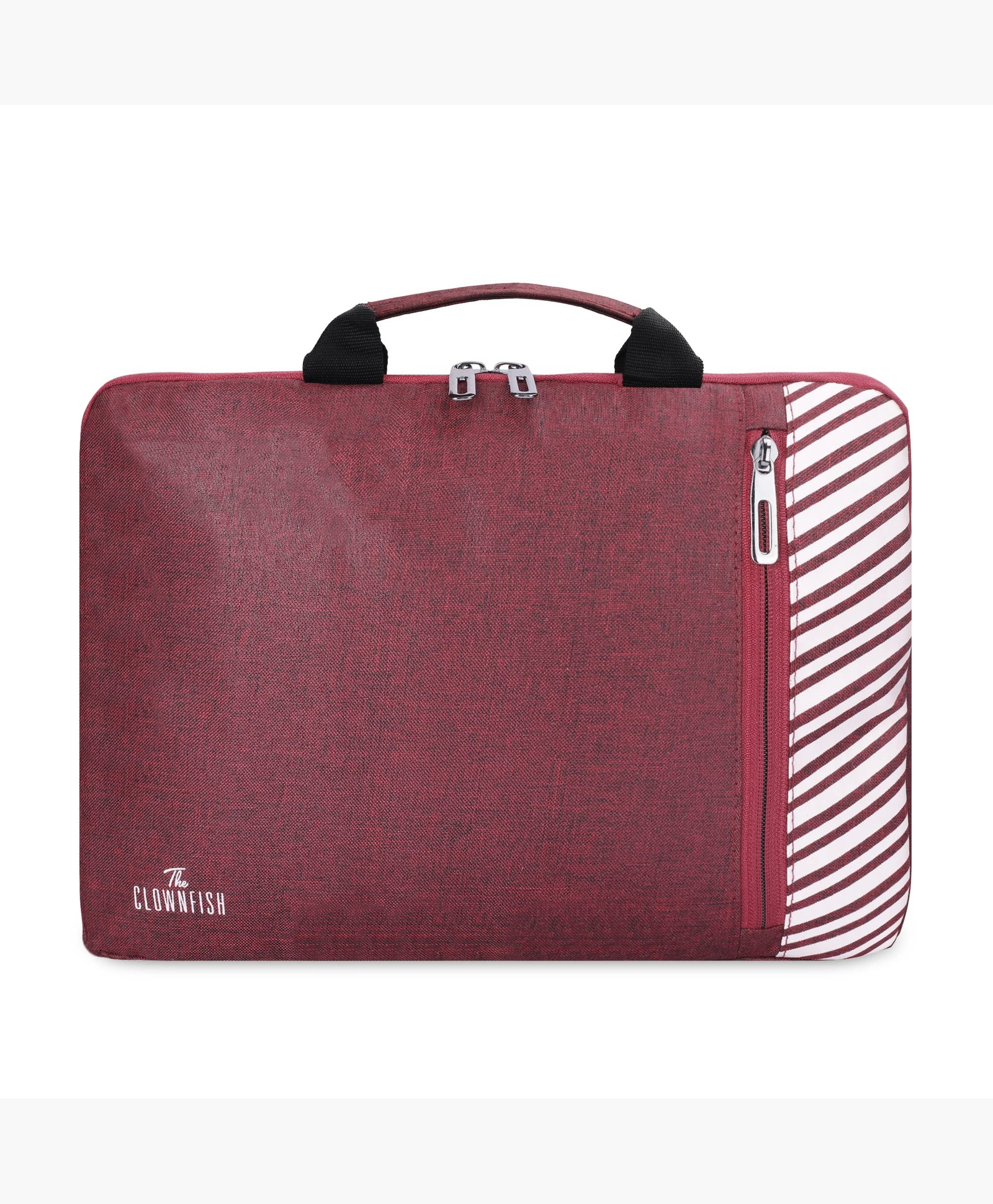 THE CLOWNFISH Rex Series Polyester Unisex 13 inch Laptop Sleeve Tablet Case with Comfortable Carry Handles (Maroon)-picture-22