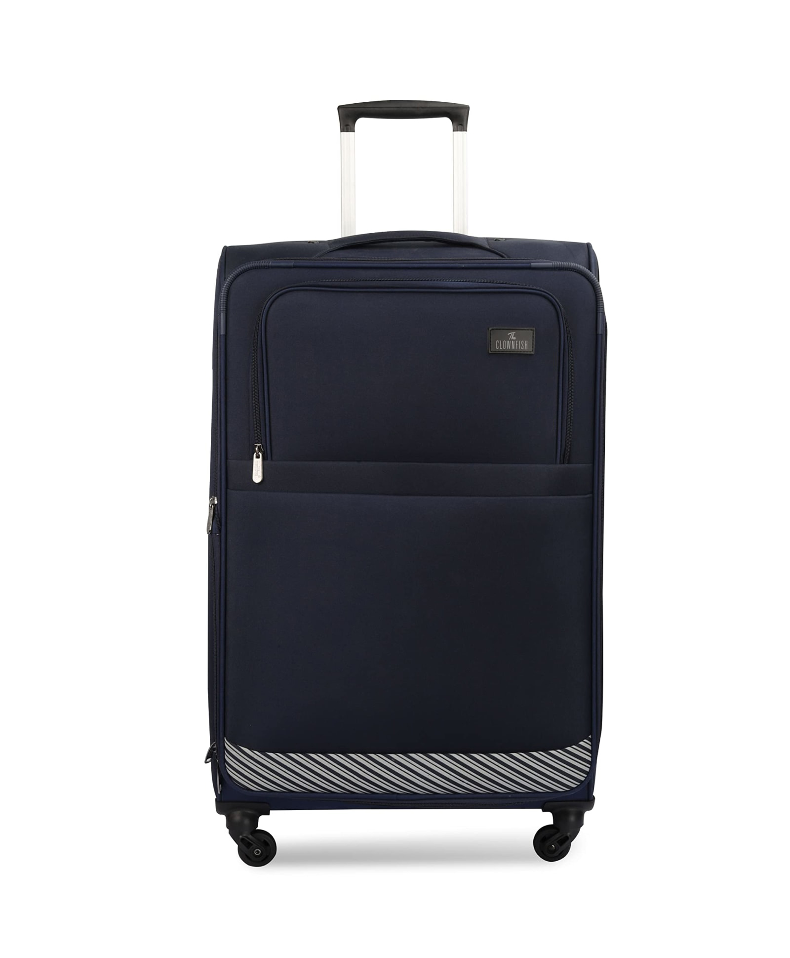 THE CLOWNFISH Sydney Luggage Polyester Soft Case Suitcase Four Wheel Trolley Bag - Navy Blue (Small Size, 56 cm)-picture-45