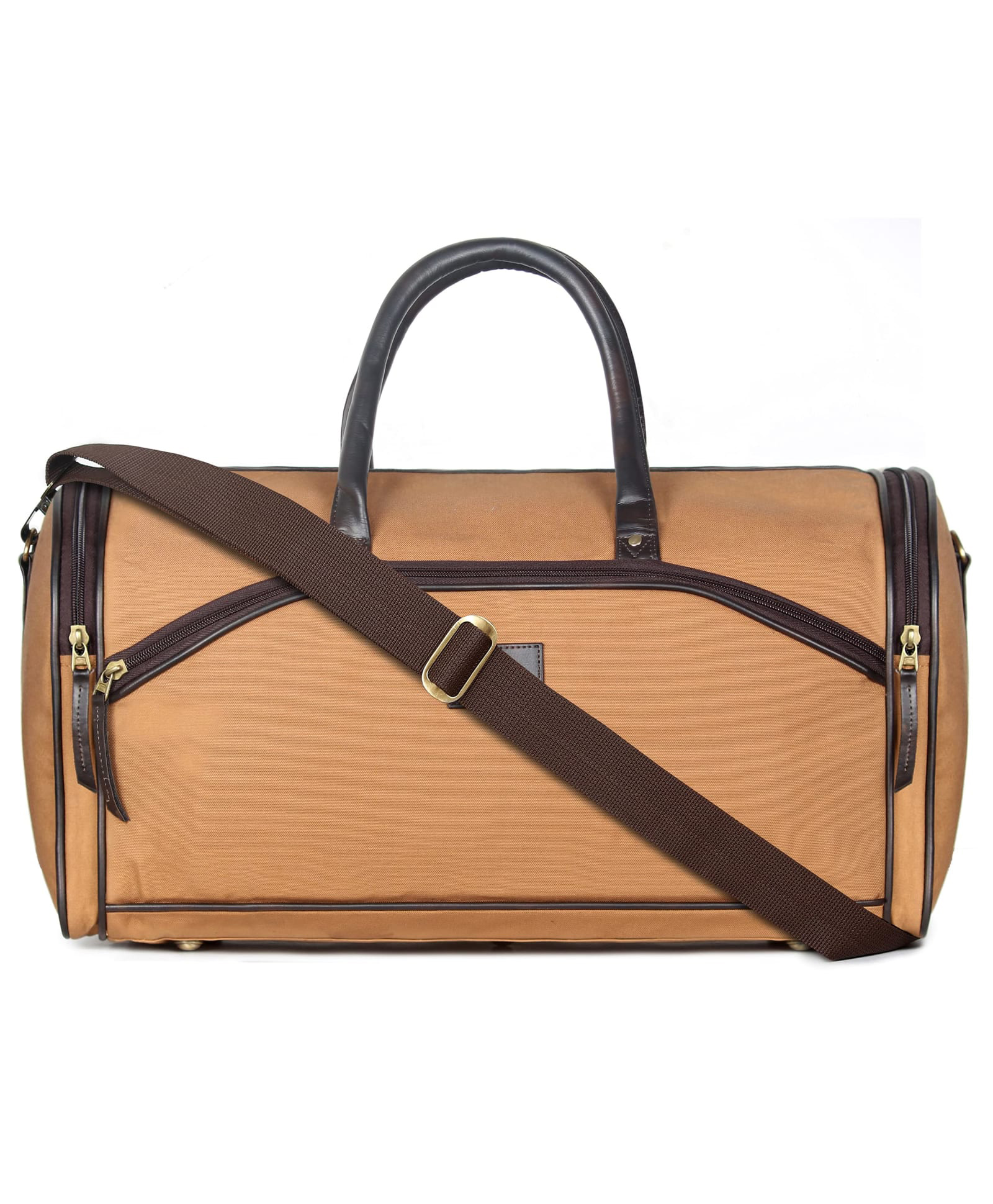 The Clownfish Rio 34 litres Canvas with Faux Leather Unisex Travel Duffle Bag Weekender Bag (Yellow Ochre)-image-26