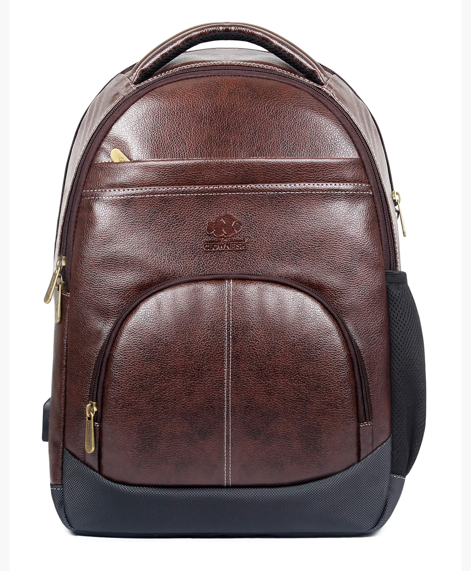 The Clownfish Elitegear Series 19 Liters Faux Leather 15.6 Inch Laptop Backpack For Men & Women (Black)-picture-49