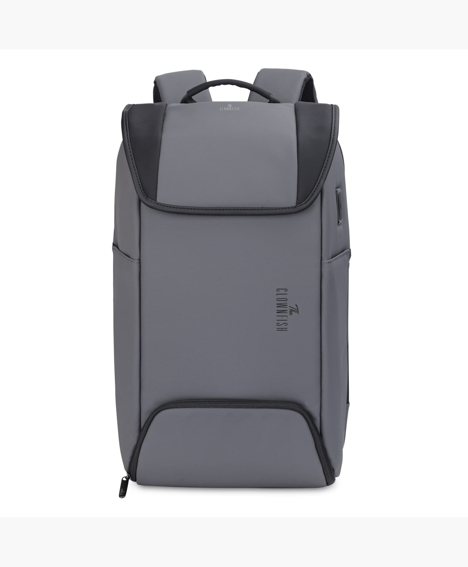 The Clownfish Water Resistant Polyester Anti-Theft Unisex Travel Laptop Backpack With Usb Port (Grey)-picture-13