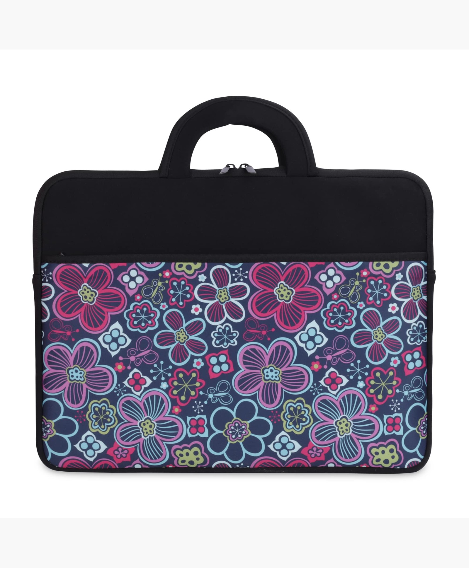 THE CLOWNFISH Floral Polyester Unisex 13 inch Tablet Case Laptop Sleeve Laptop Case Slipcase (Black)-picture-15