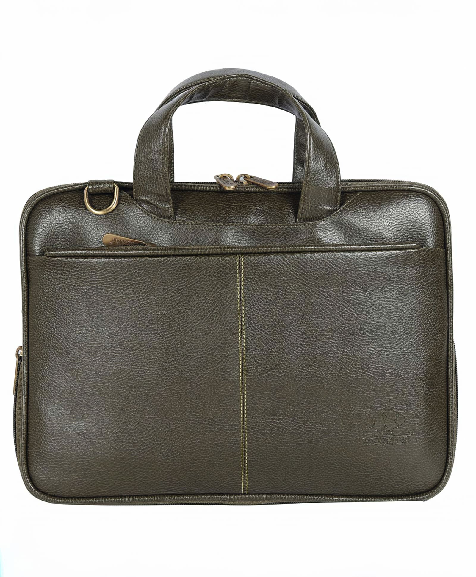 THE CLOWNFISH Unisex-Adult Eros Faux Leather Expandable 15.6 Inch Laptop Tablet Messenger Bag Briefcase (Green)-image-45