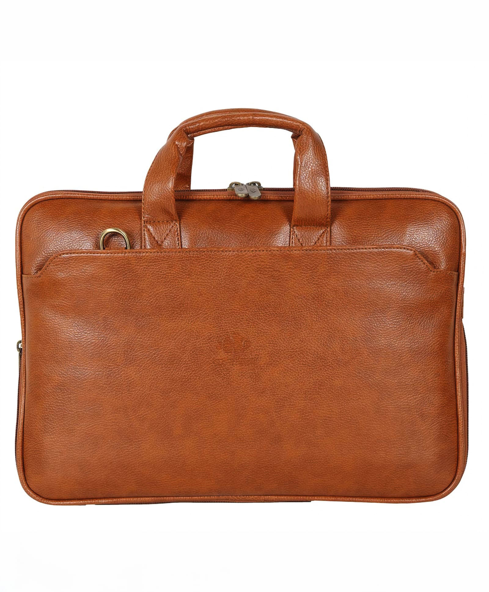 The Clownfish Jason Faux Leather Slim Expandable 15.6 Inch Laptop Messenger Bag Briefcase (Tan)-picture-23