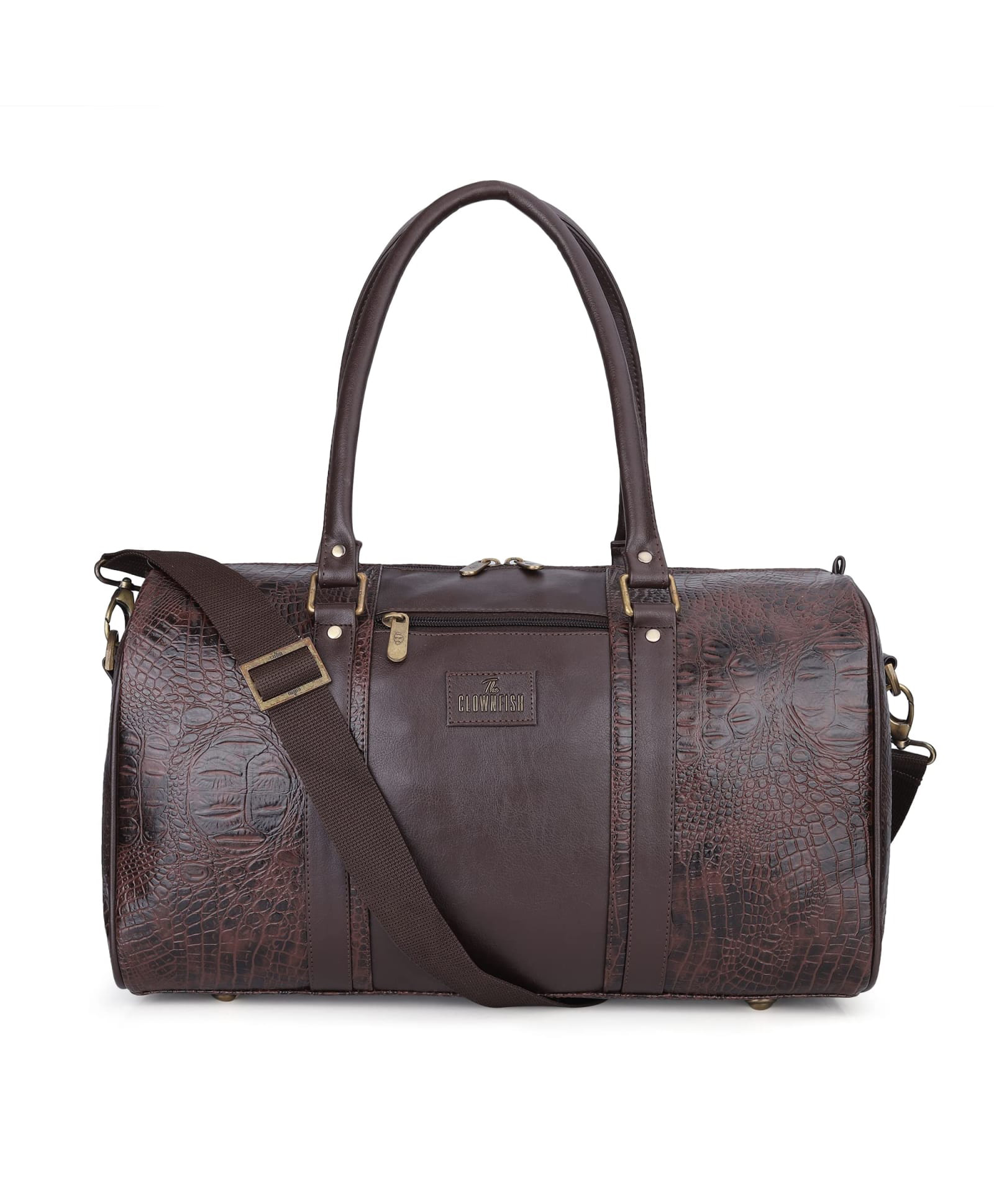 The Clownfish Crocodila 27 Ltr Travel Duffel Bag | Cabin Luggage | Weekender Bag (Dark Brown)-picture-24