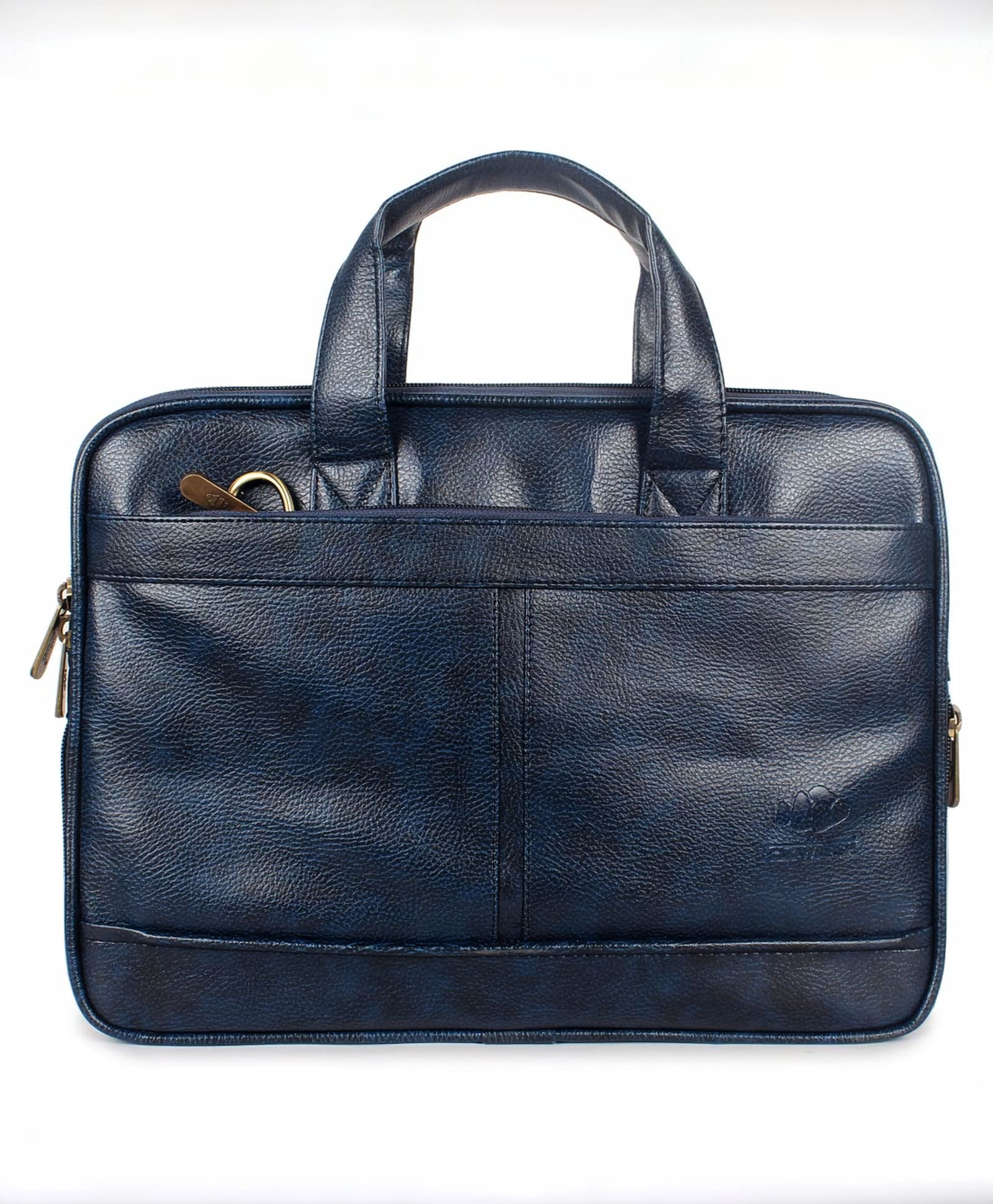 The Clownfish Faux Leather Slim Expandable 15.6 Inch Laptop Messenger Bag Briefcase (Blue)-picture-13